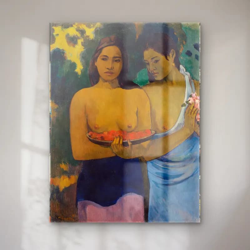 Paul Gauguin – Two Tahitian Women cam tablo — Paul Gauguin – Two Tahitian Women — empresyonist karpuz