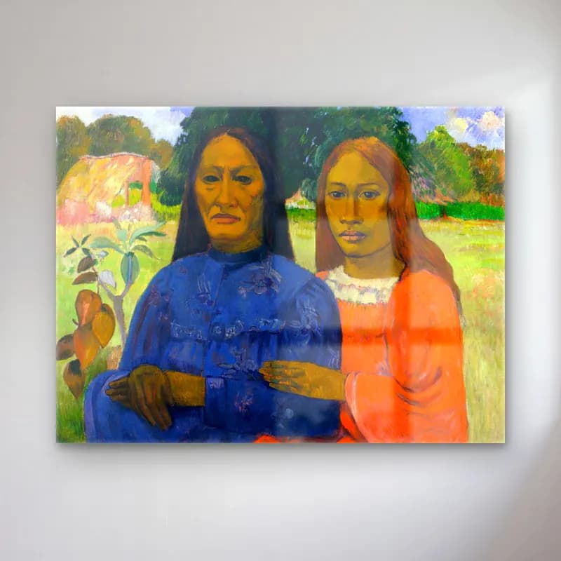 Paul Gauguin – Two Women (ca. 1901–1902) cam tablo — Paul Gauguin – Two Women (ca. 1901–1902) — empresyonist anne ve çocuk