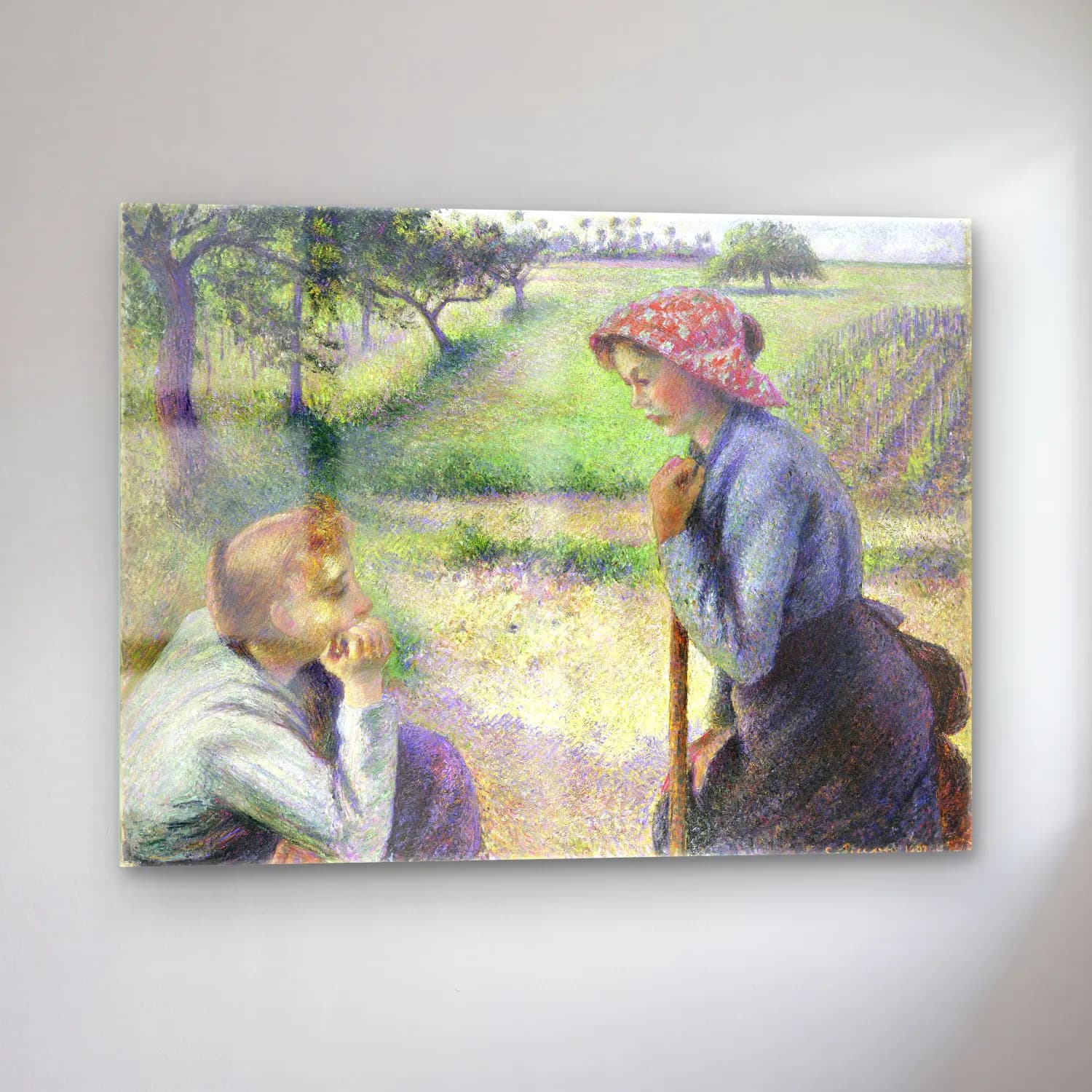 Camille Pissarro – Two Young Peasant Women cam tablo — sol açıdan görünüm