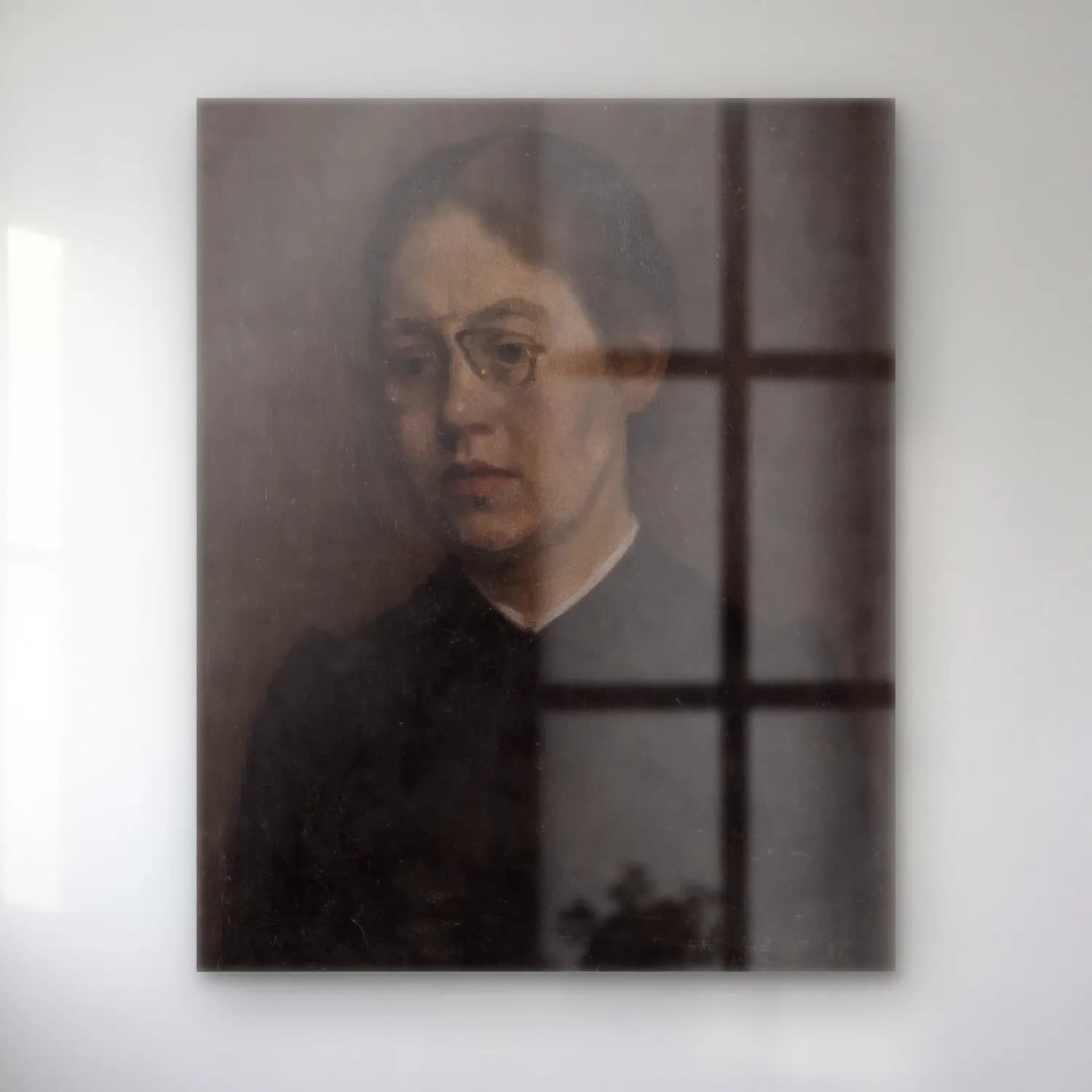 Vilhelm Hammershøi – Unknown cam tablo — Vilhelm Hammershøi – Unknown — yağlı boya kadın portresi
