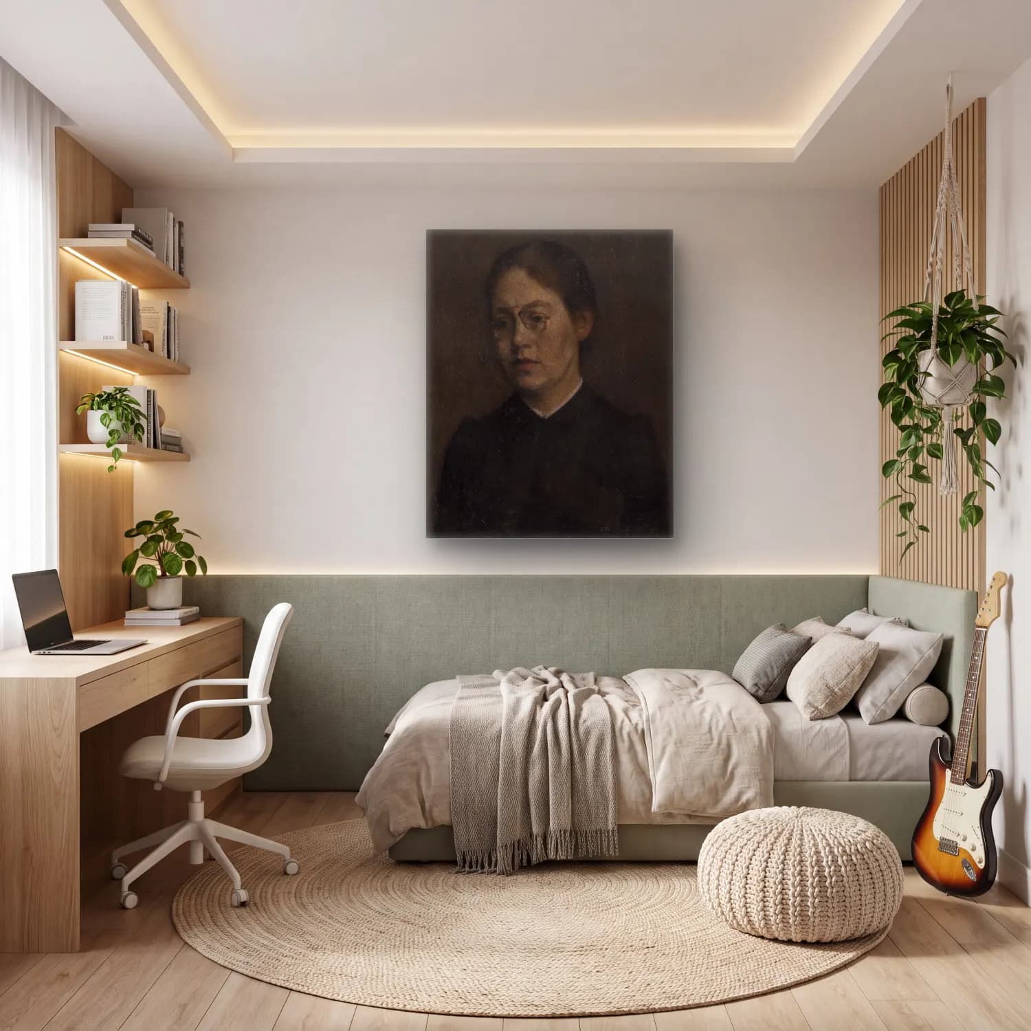 Vilhelm Hammershøi – Unknown cam tablo — genç odasında