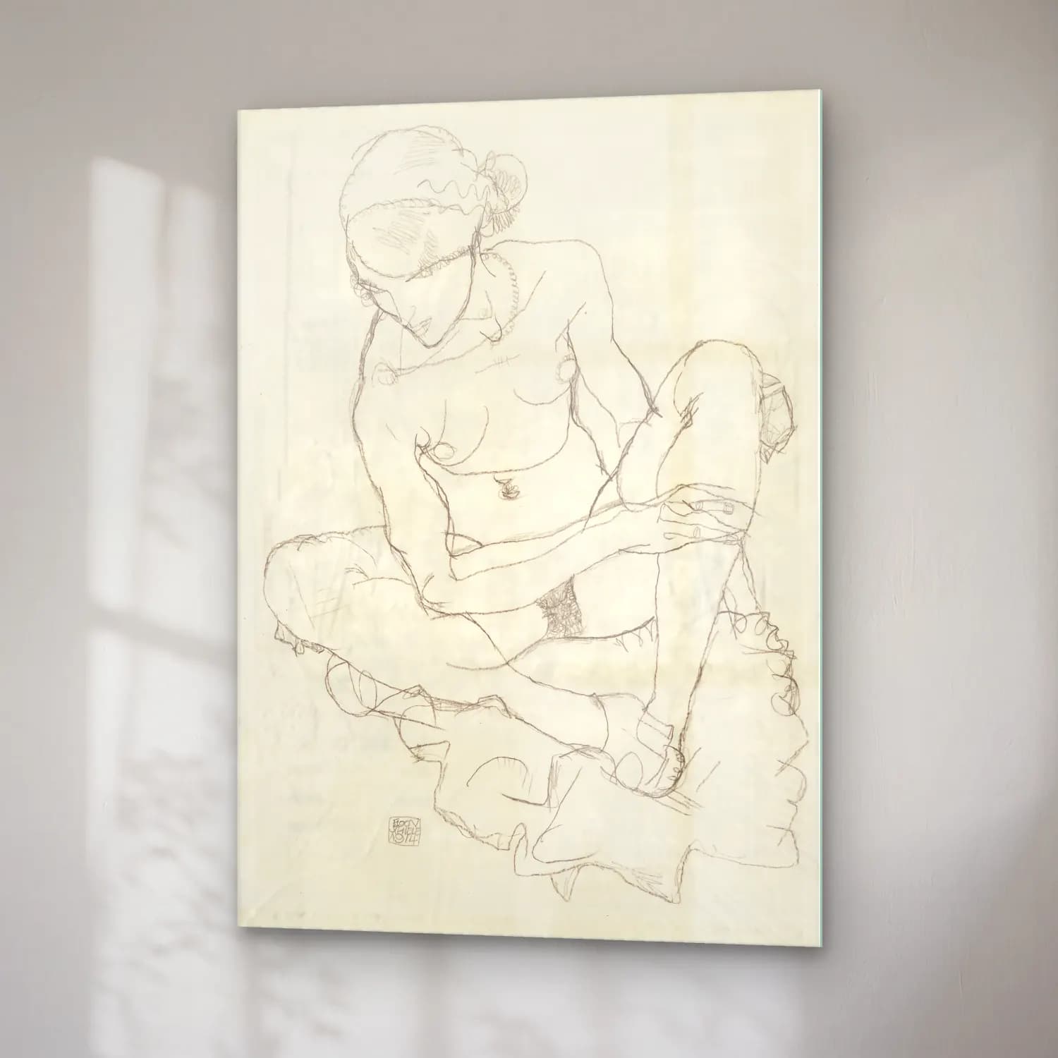 Egon Schiele – Untitled cam tablo — sağ açıdan görünüm