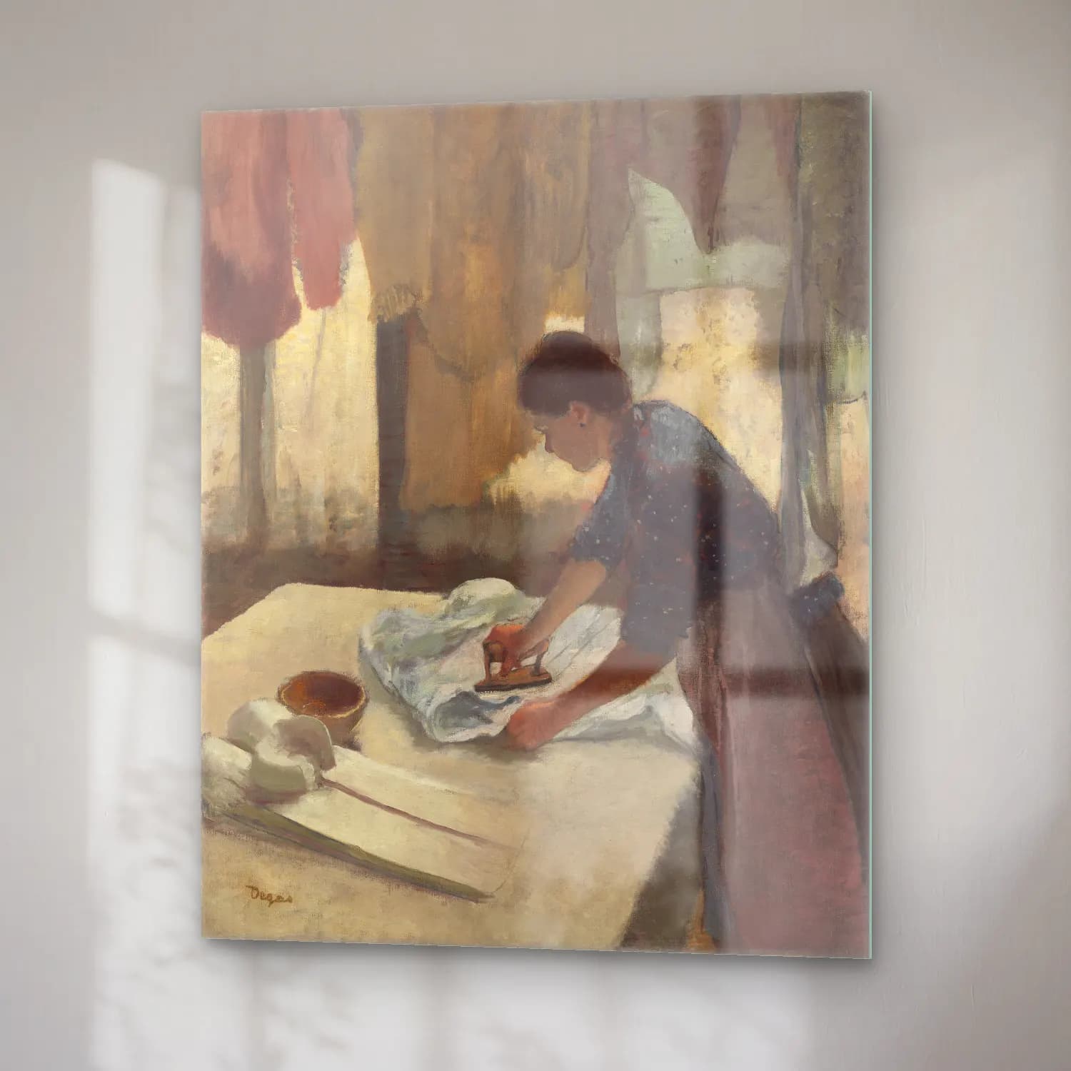 Edgar Degas – Woman Ironing (begun in 1876 and completed in 1887) cam tablo — sağ açıdan görünüm