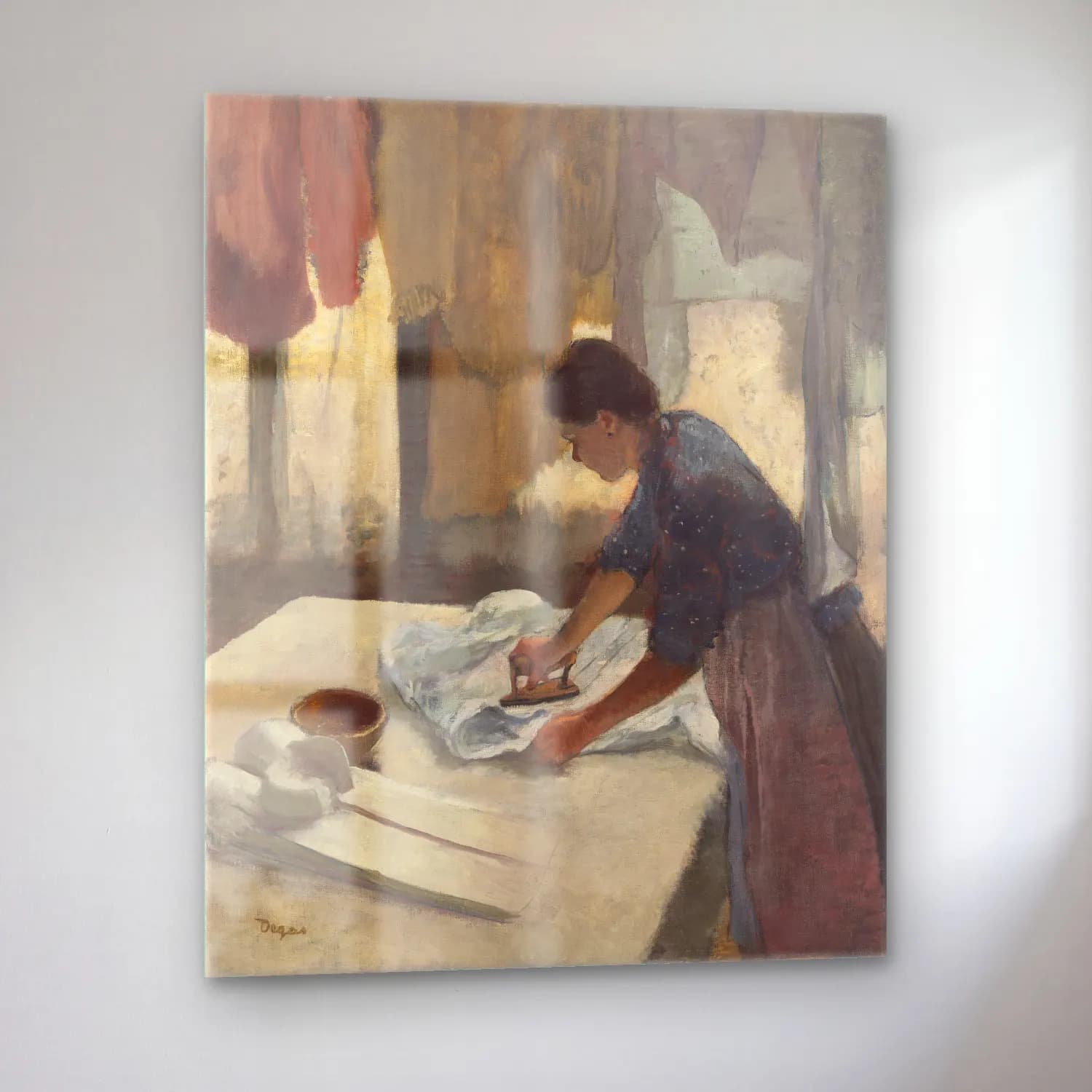 Edgar Degas – Woman Ironing (begun in 1876 and completed in 1887) cam tablo — sol açıdan görünüm