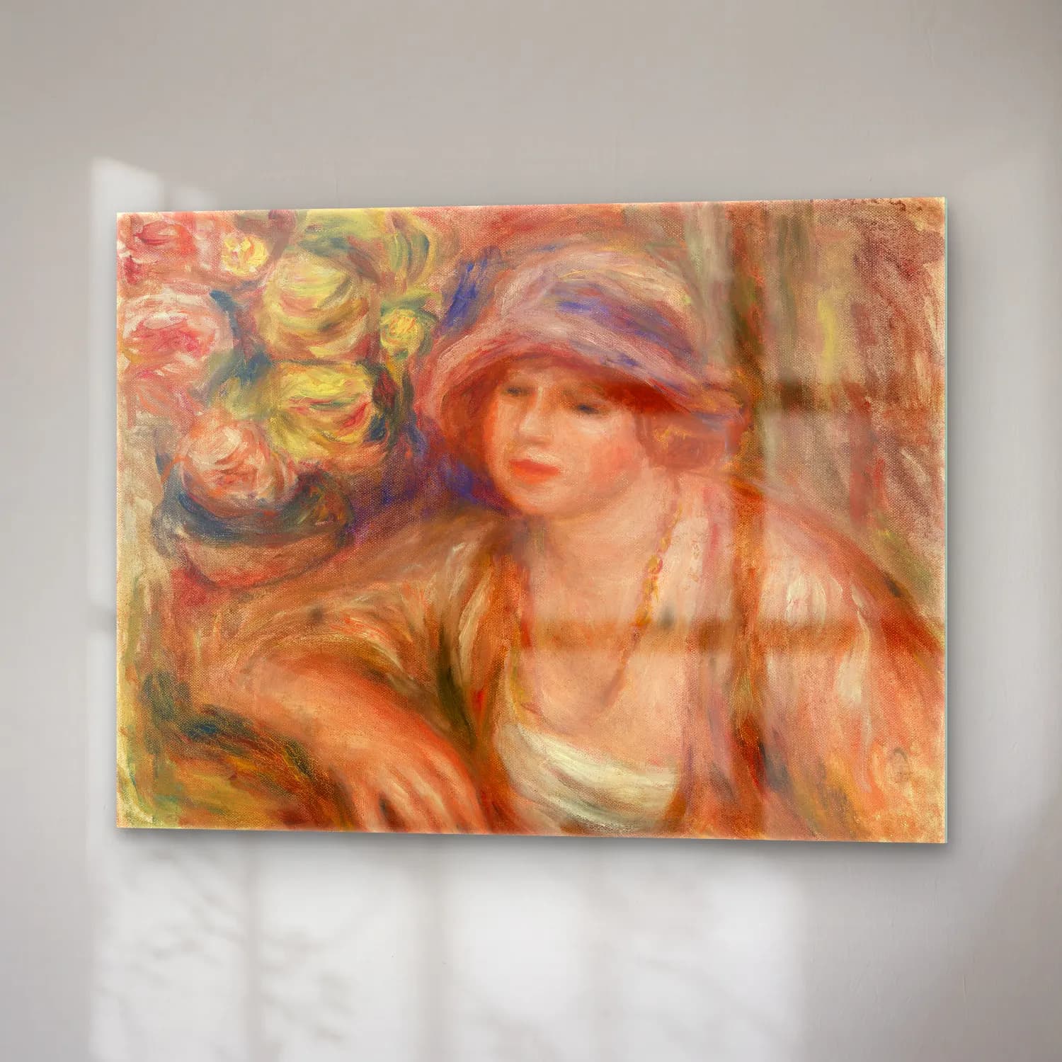 Pierre-Auguste Renoir – Woman Leaning (Femme accoudée) cam tablo — sağ açıdan görünüm
