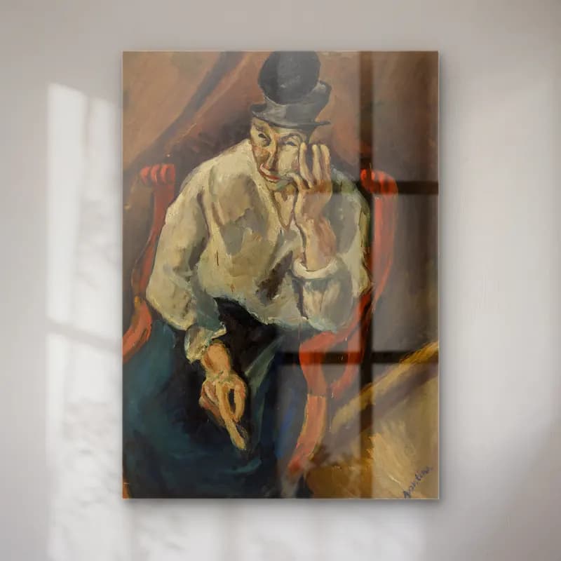 Chaim Soutine – Woman Seated in Armchair (Femme accoudée au fauteuil) cam tablo — Chaim Soutine – Woman Seated in Armchair (Femme accoudée au fauteuil) — empresyonist erkek portresi