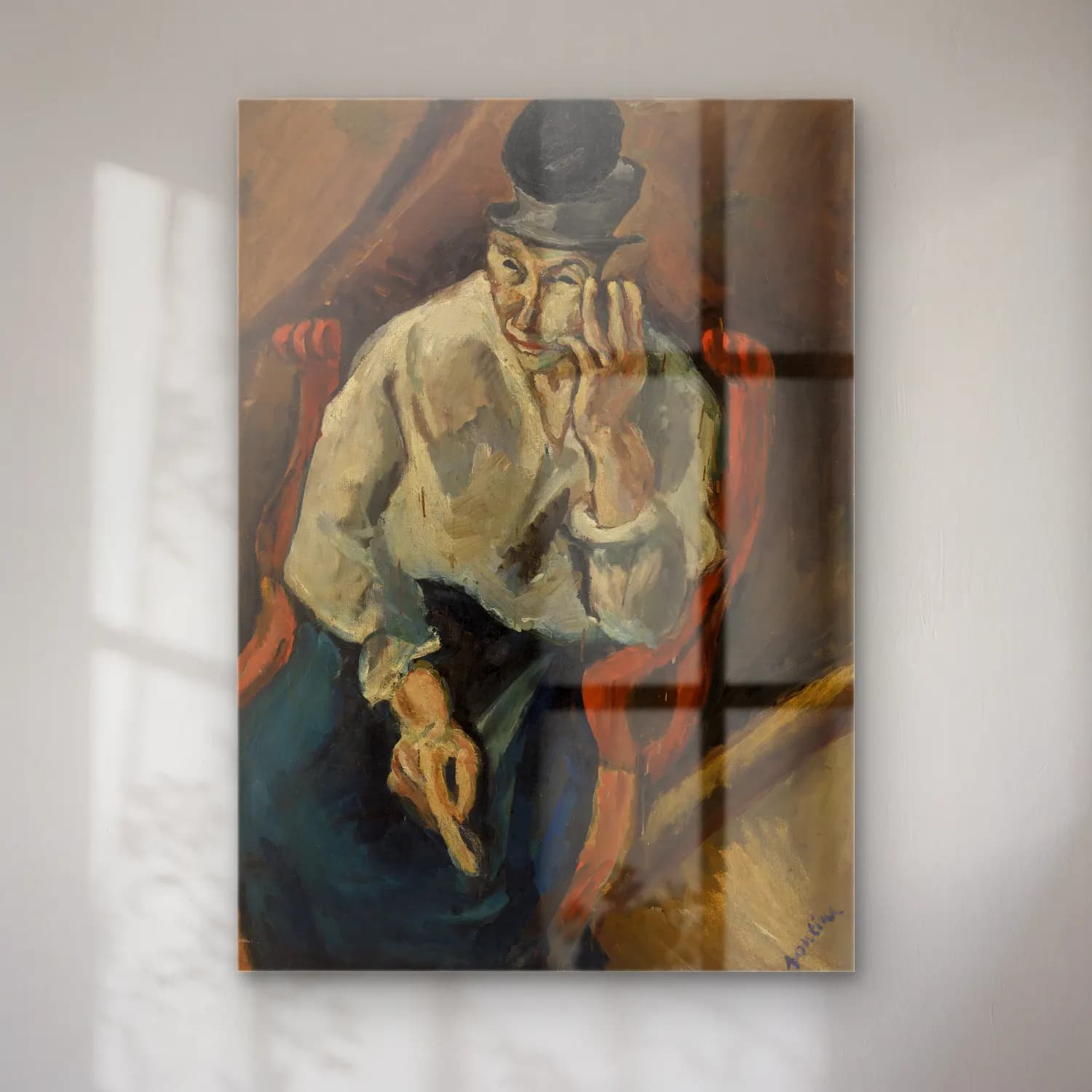 Chaim Soutine – Woman Seated in Armchair (Femme accoudée au fauteuil) cam tablo — Chaim Soutine – Woman Seated in Armchair (Femme accoudée au fauteuil) — empresyonist erkek portresi