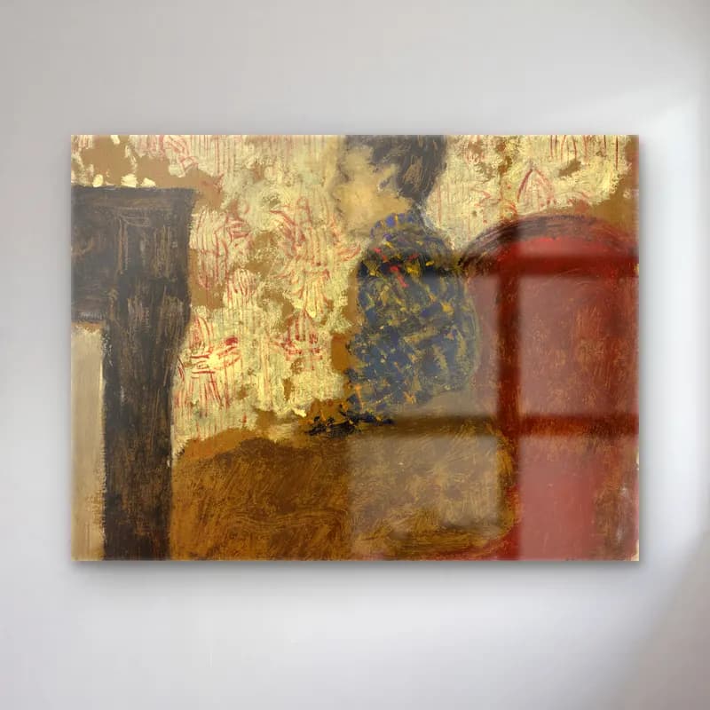 Edouard Vuillard – Woman Sitting by the Fireside (ca. 1894) cam tablo — Edouard Vuillard – Woman Sitting by the Fireside (ca. 1894) — empresyonist kitap okuyan kadın