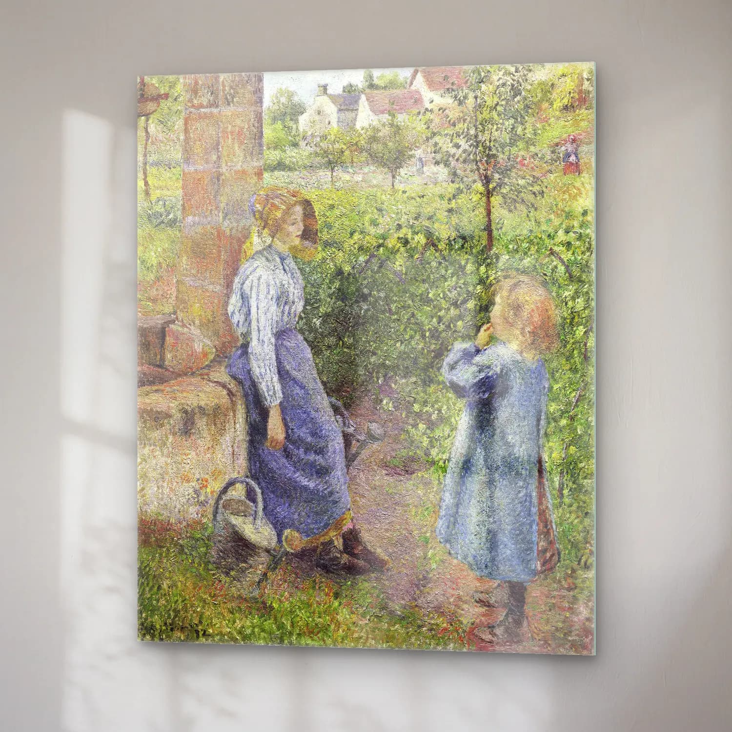 Camille Pissarro – Woman and Child at the Well cam tablo — sağ açıdan görünüm