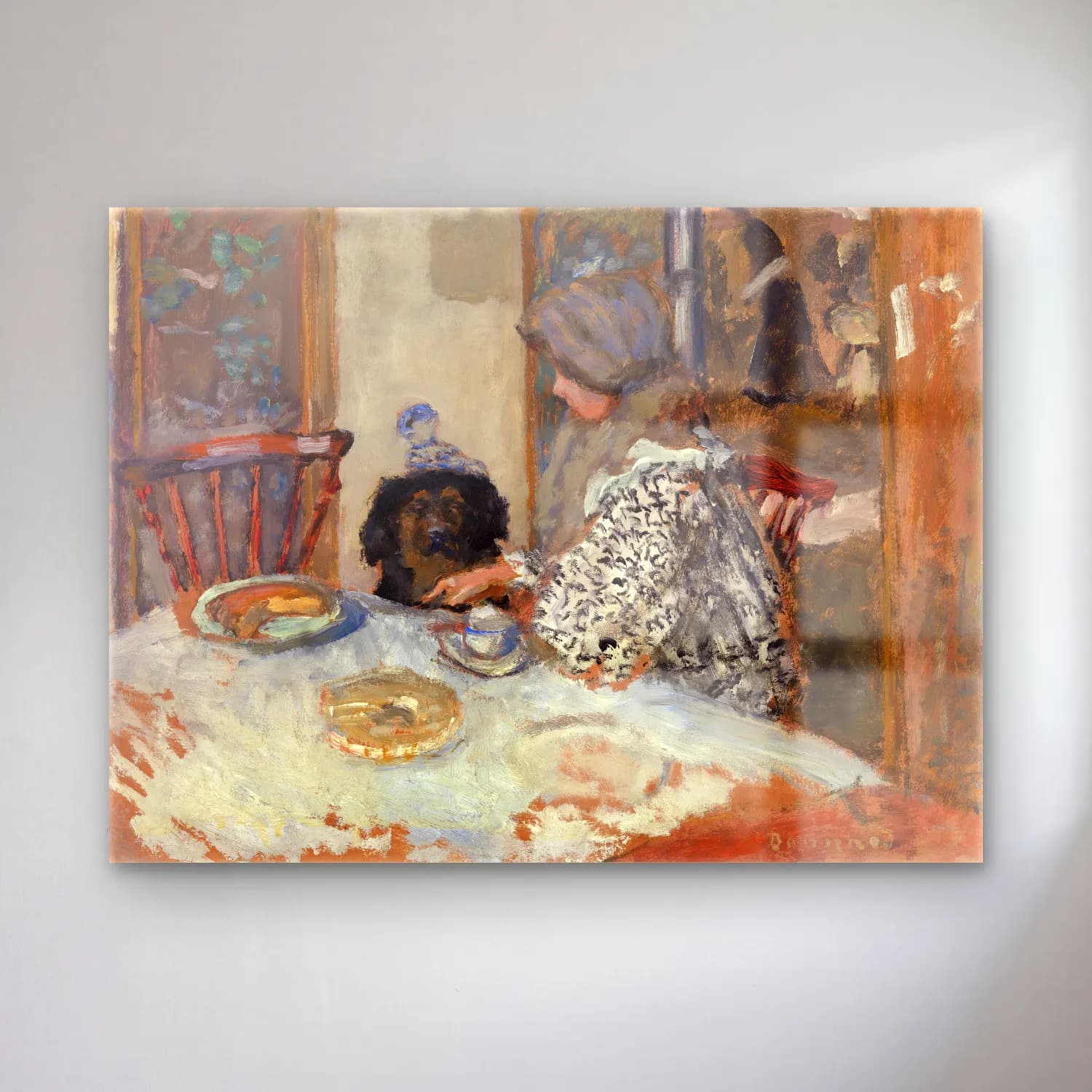 Pierre Bonnard – Woman and Dog at Table cam tablo — Pierre Bonnard – Woman and Dog at Table — empresyonist köpek