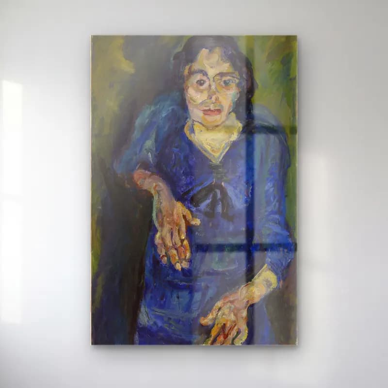 Chaim Soutine – Woman in Blue (La Femme en bleu) cam tablo — Chaim Soutine – Woman in Blue (La Femme en bleu) — empresyonist kadın portresi