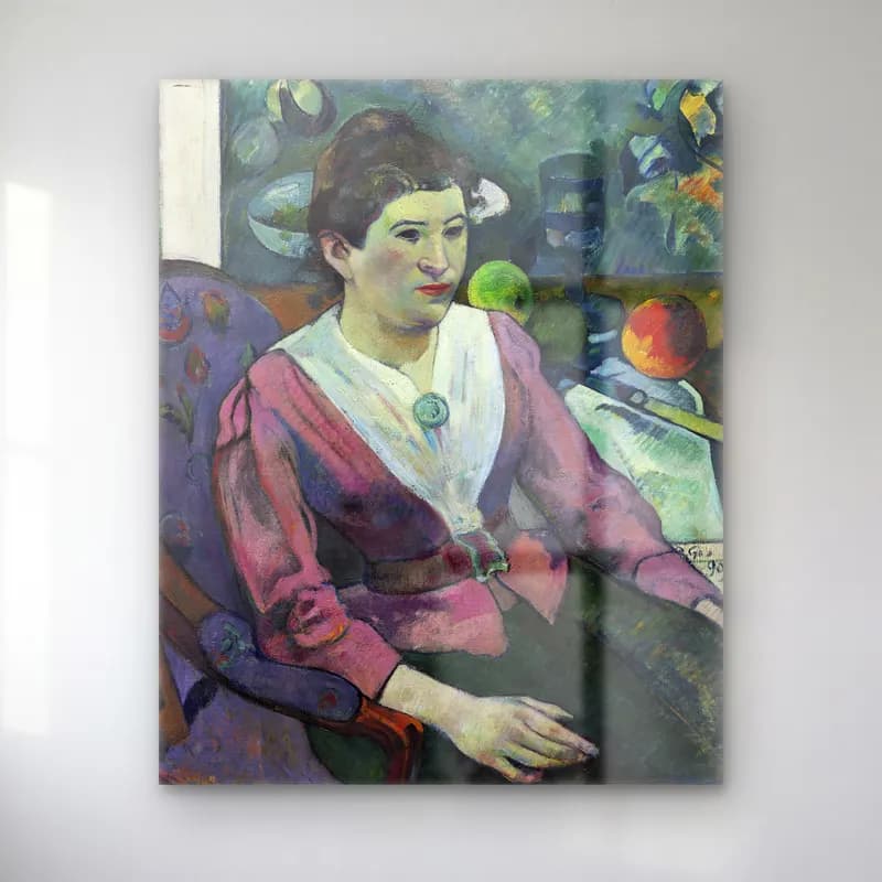 Paul Gauguin – Woman in front of a Still Life cam tablo — Paul Gauguin – Woman in front of a Still Life — empresyonist kadın portresi