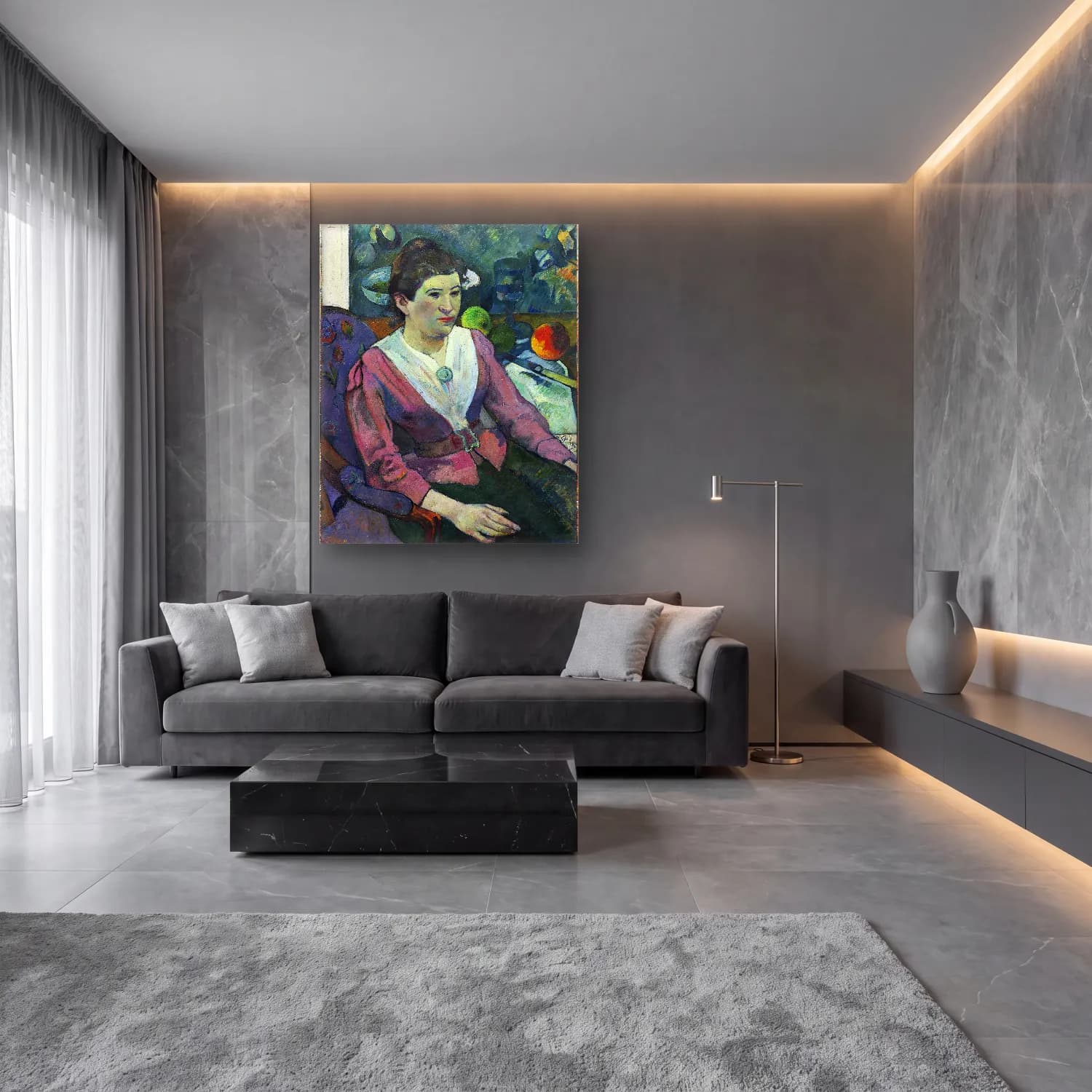 Paul Gauguin – Woman in front of a Still Life cam tablo — lüks salon duvarında