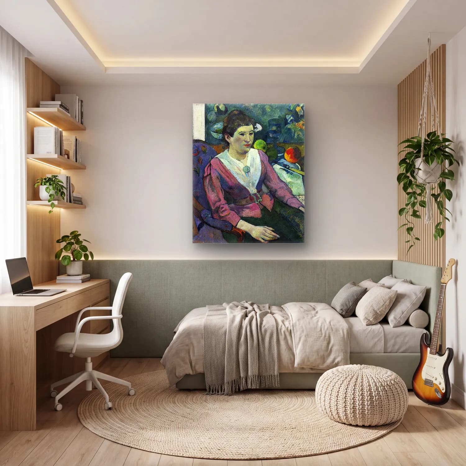 Paul Gauguin – Woman in front of a Still Life cam tablo — genç odasında