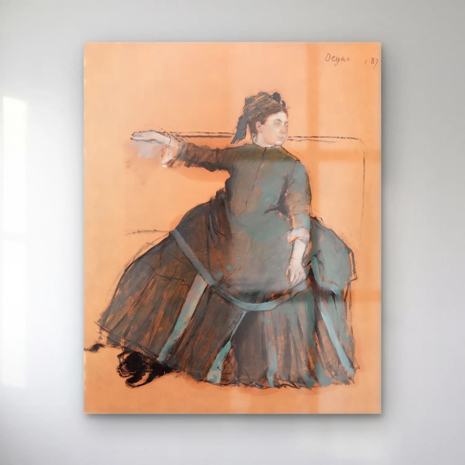 Edgar Degas – Woman on a Sofa cam tablo — Edgar Degas – Woman on a Sofa — empresyonist elbiseli kadın