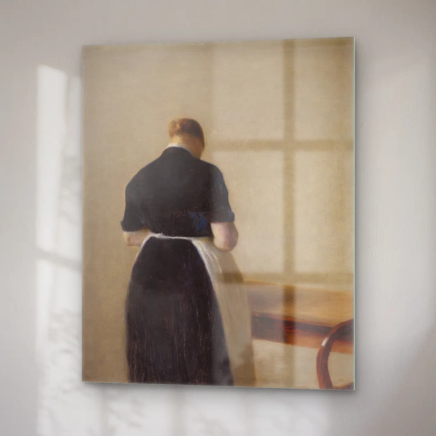 Vilhelm Hammershøi – Woman seen from the Back cam tablo — sağ açıdan görünüm