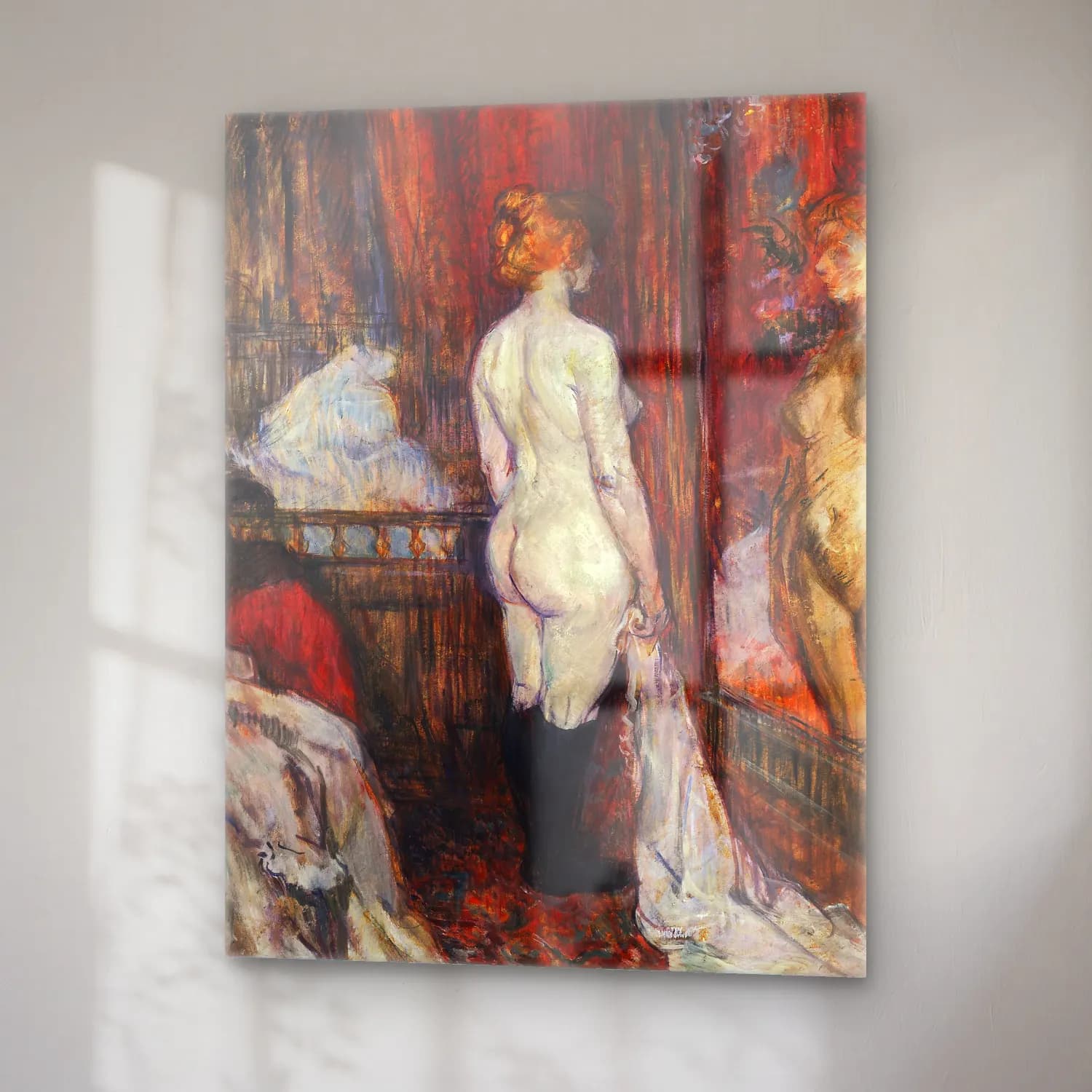 Henri de Toulouse-Lautrec – Woman showing her nude bum. Woman before a Mirror cam tablo — sağ açıdan görünüm