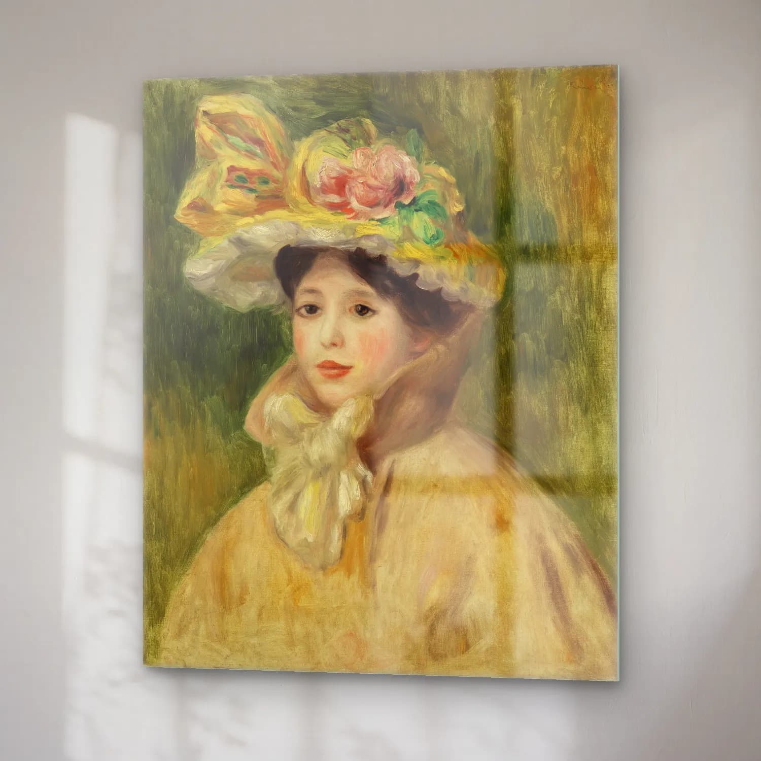 Pierre Auguste Renoir – Woman with Capeline (Femme Ã la capeline) cam tablo — sağ açıdan görünüm
