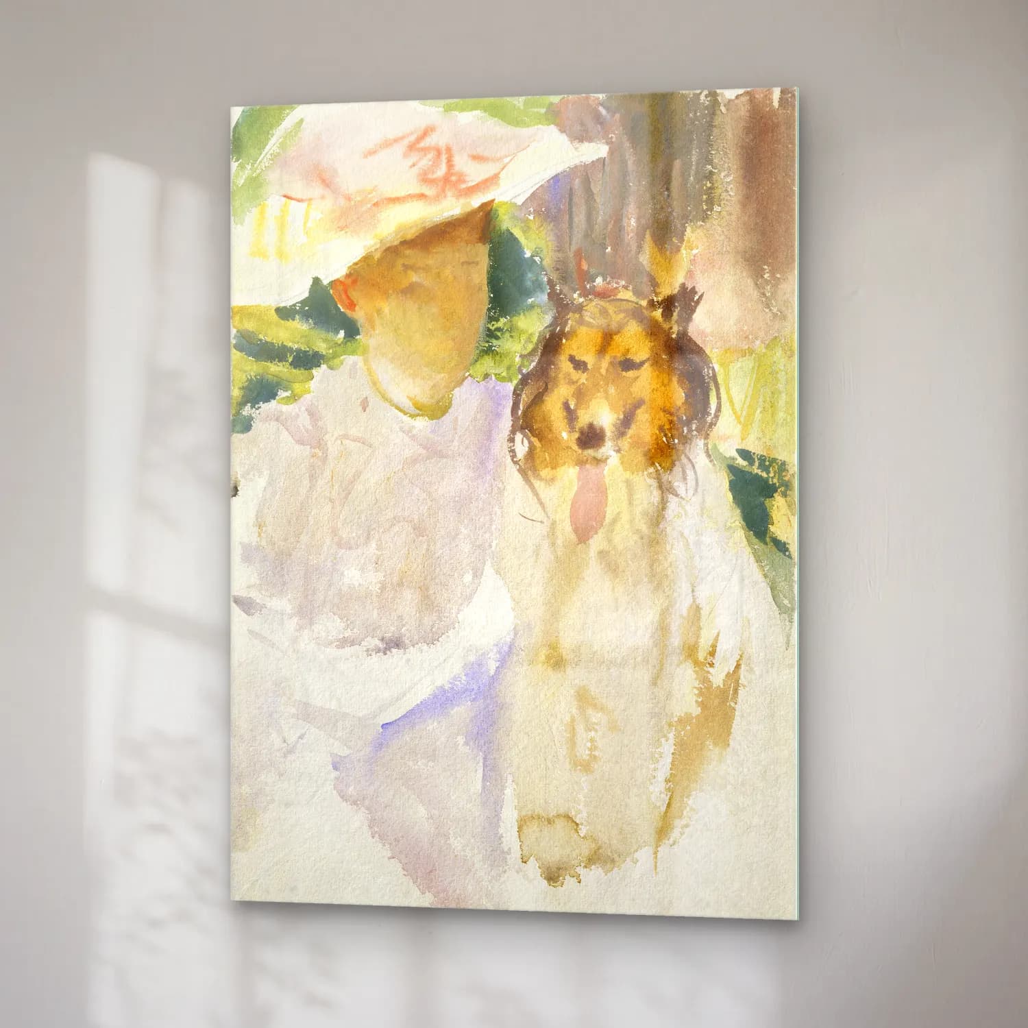 John Singer Sargent – Woman with Collie after cam tablo — sağ açıdan görünüm