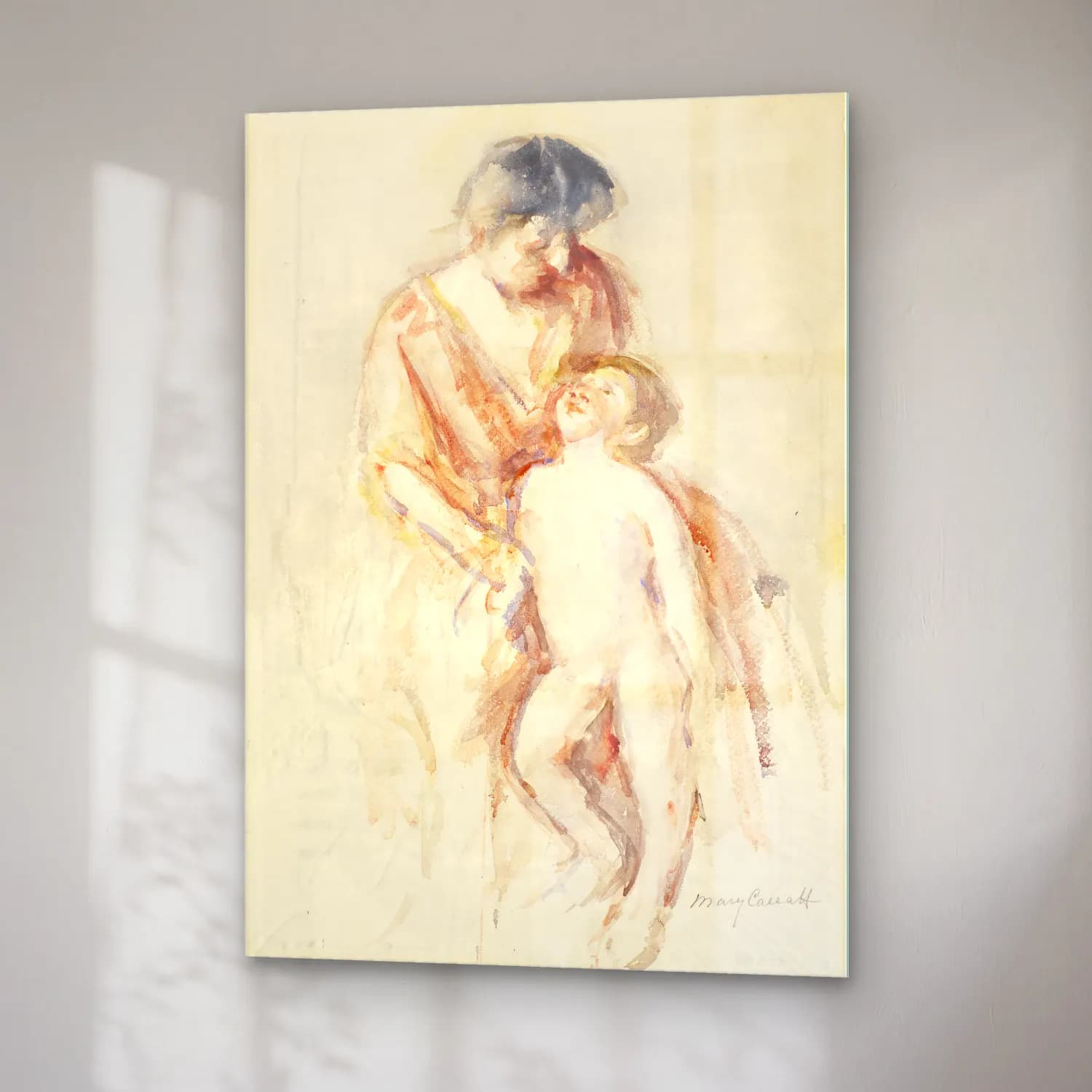 Mary Cassatt – Woman with Nude Boy at Her Left cam tablo — sağ açıdan görünüm