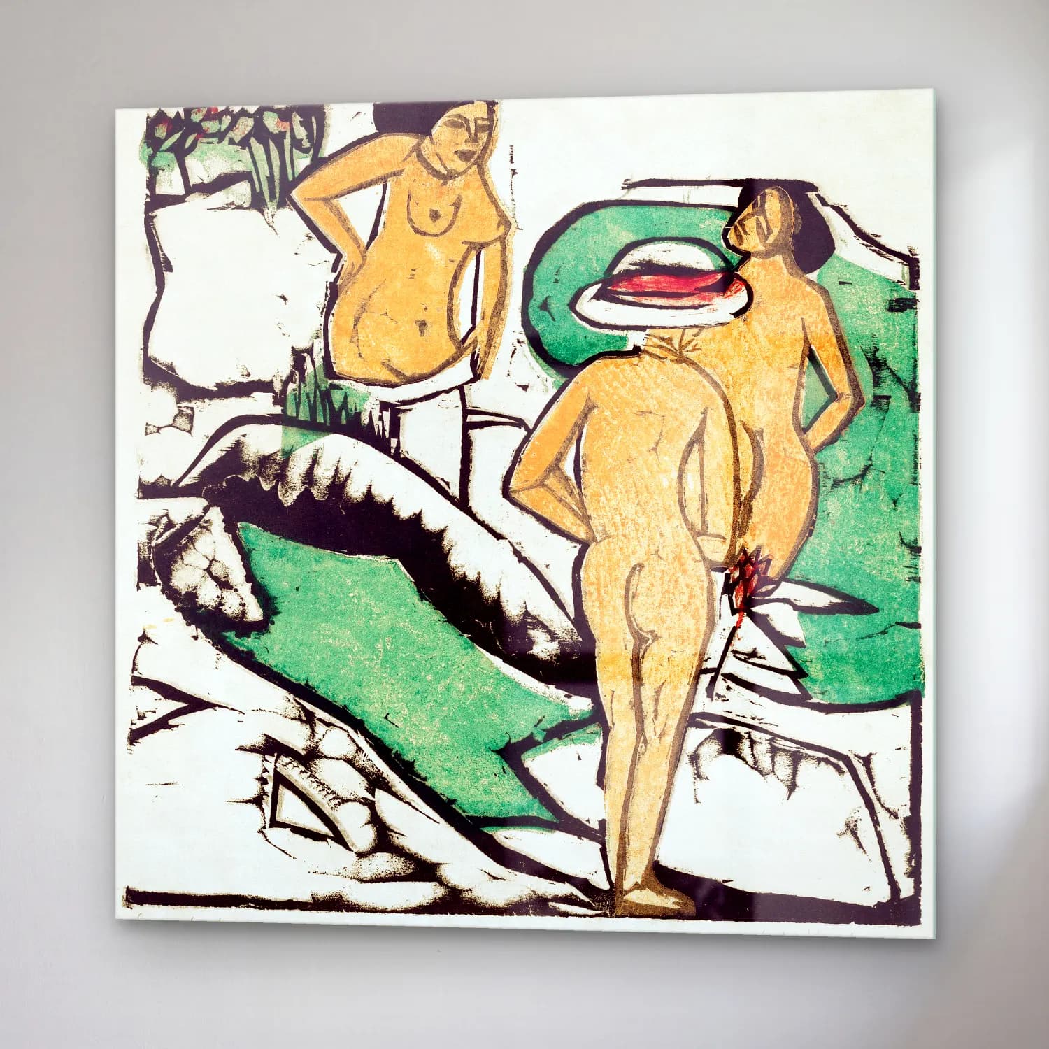 Ludwig Kirchner – Women Bathing Between White Stones Ernst cam tablo — sağ açıdan görünüm