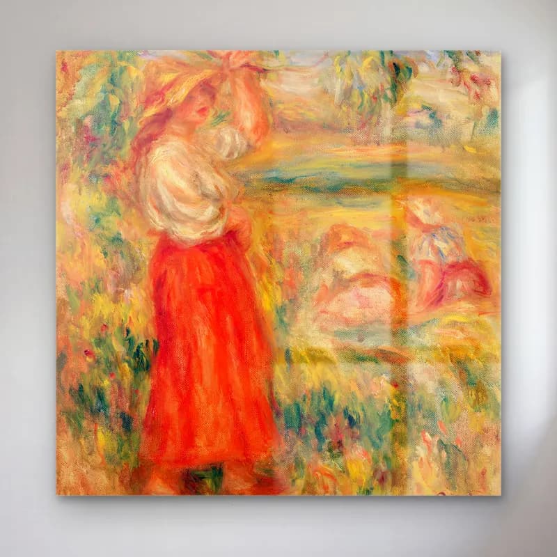 Pierre Auguste Renoir – Women in the Fields (Femmes aux champs) cam tablo — Pierre Auguste Renoir – Women in the Fields (Femmes aux champs) — empresyonist anne ve çocuk