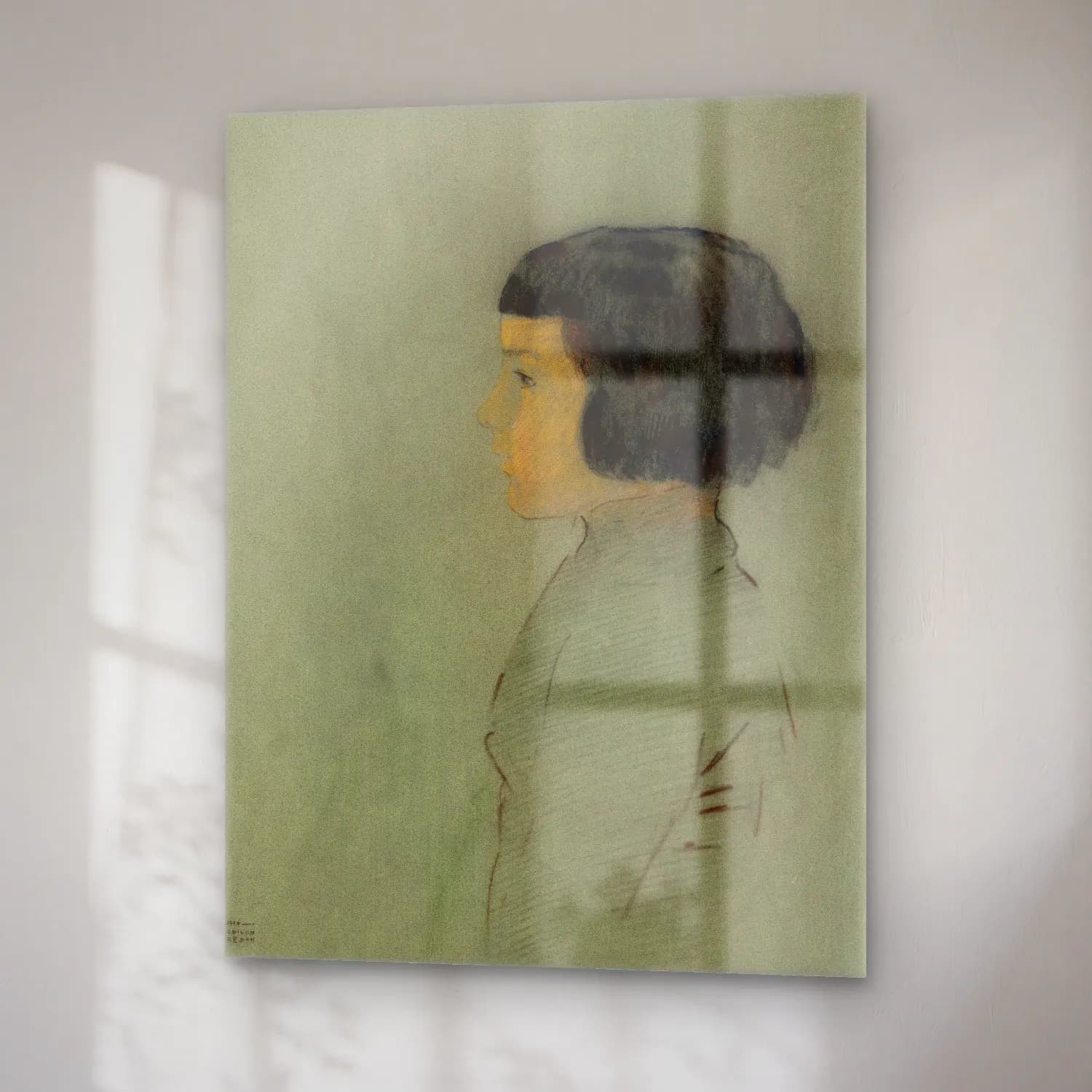 Odilon Redon – Young Woman in Profile cam tablo — sağ açıdan görünüm