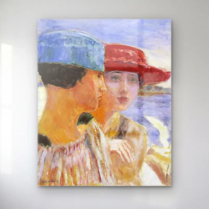 Pierre Bonnard – Young girls with seagull cam tablo — Pierre Bonnard – Young girls with seagull — empresyonist sahilde i̇nsanlar