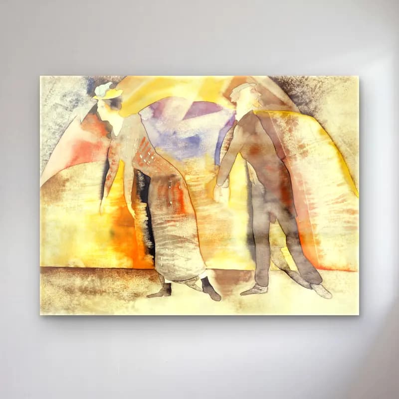 Charles Demuth – In Vaudeville Woman and Man on Stage cam tablo — Charles Demuth – In Vaudeville Woman and Man on Stage — suluboya dansçılar