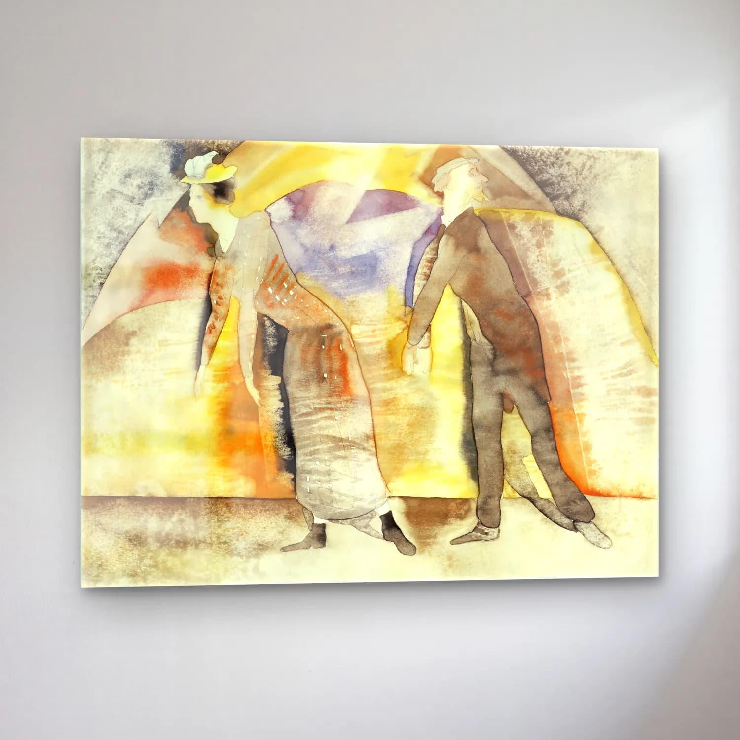 Charles Demuth – In Vaudeville Woman and Man on Stage cam tablo — sol açıdan görünüm