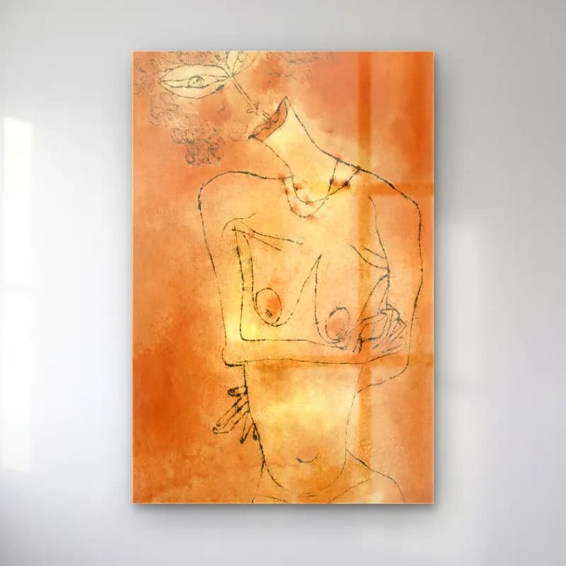 Paul Klee – Lady Inclining Her Head cam tablo — Paul Klee – Lady Inclining Her Head — boho figür çalışması