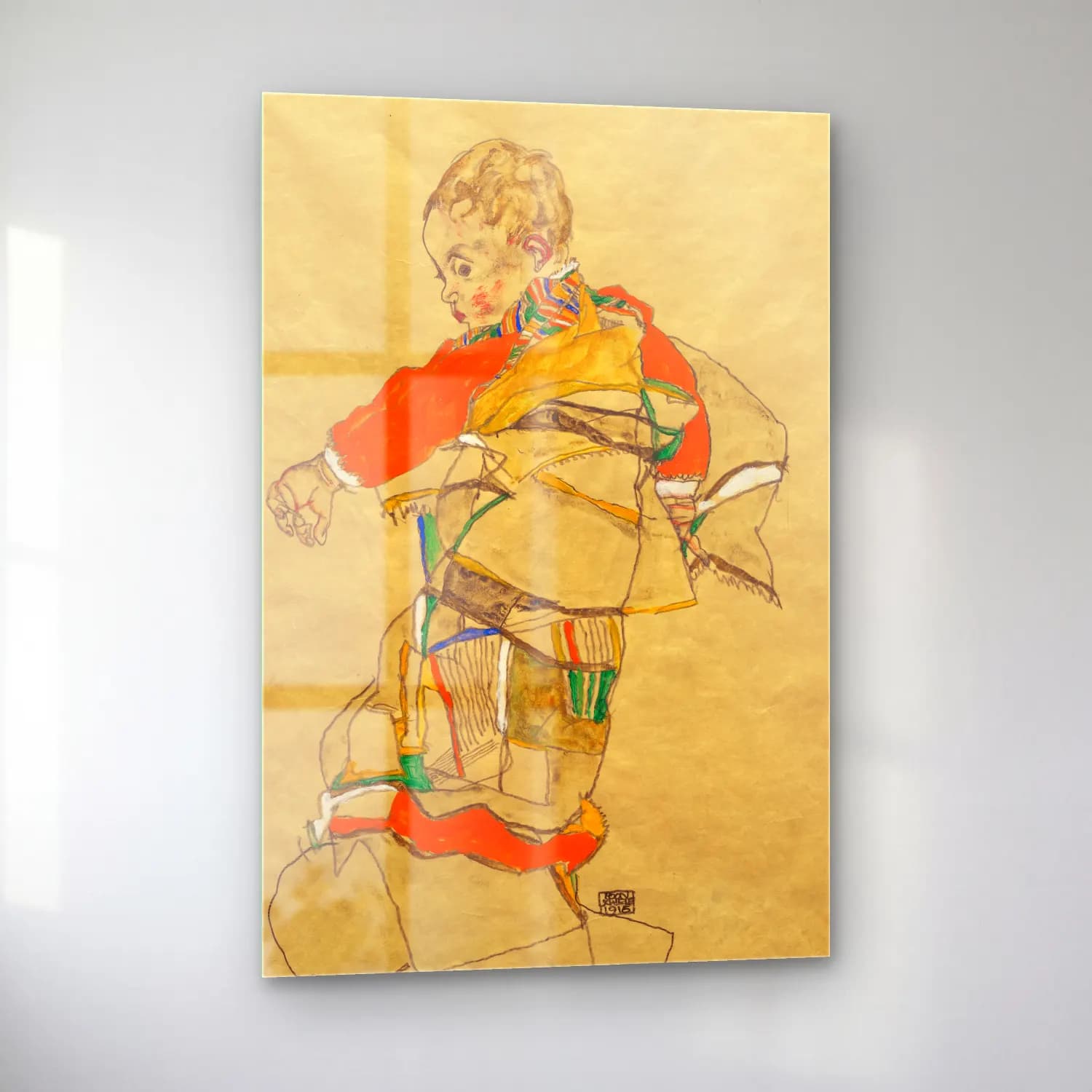 Egon Schiele – Portrait of a Child (Anton Peschka, Jr.) cam tablo — sol açıdan görünüm