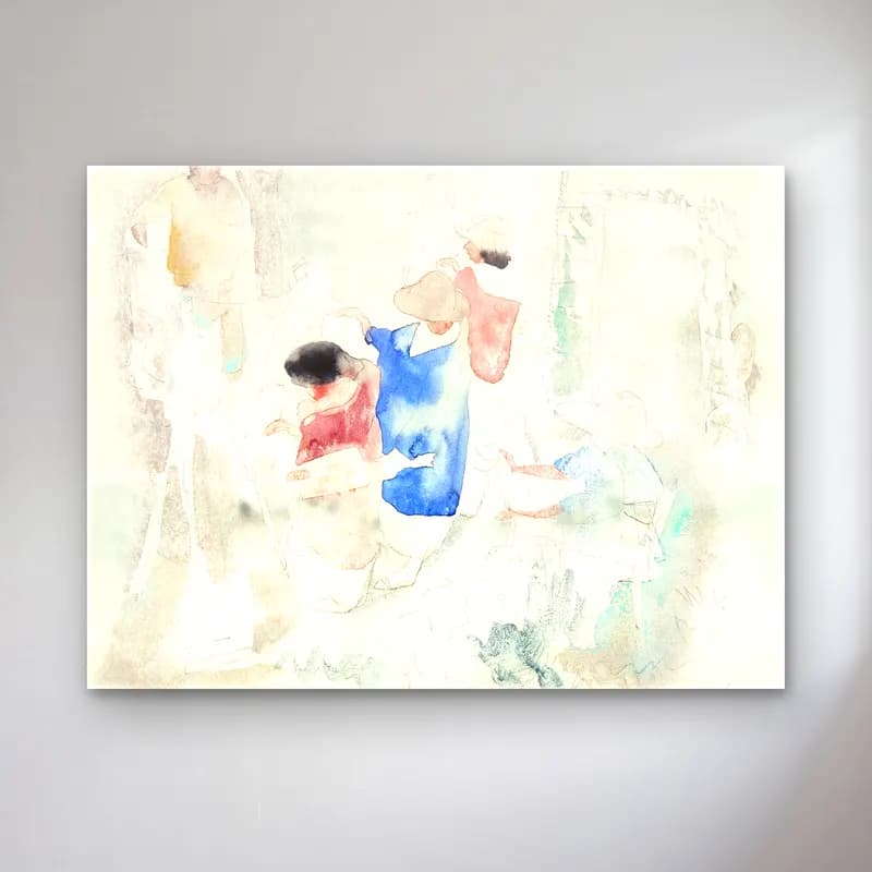 Charles Demuth – Artists Sketching cam tablo — Charles Demuth – Artists Sketching — suluboya dansçılar