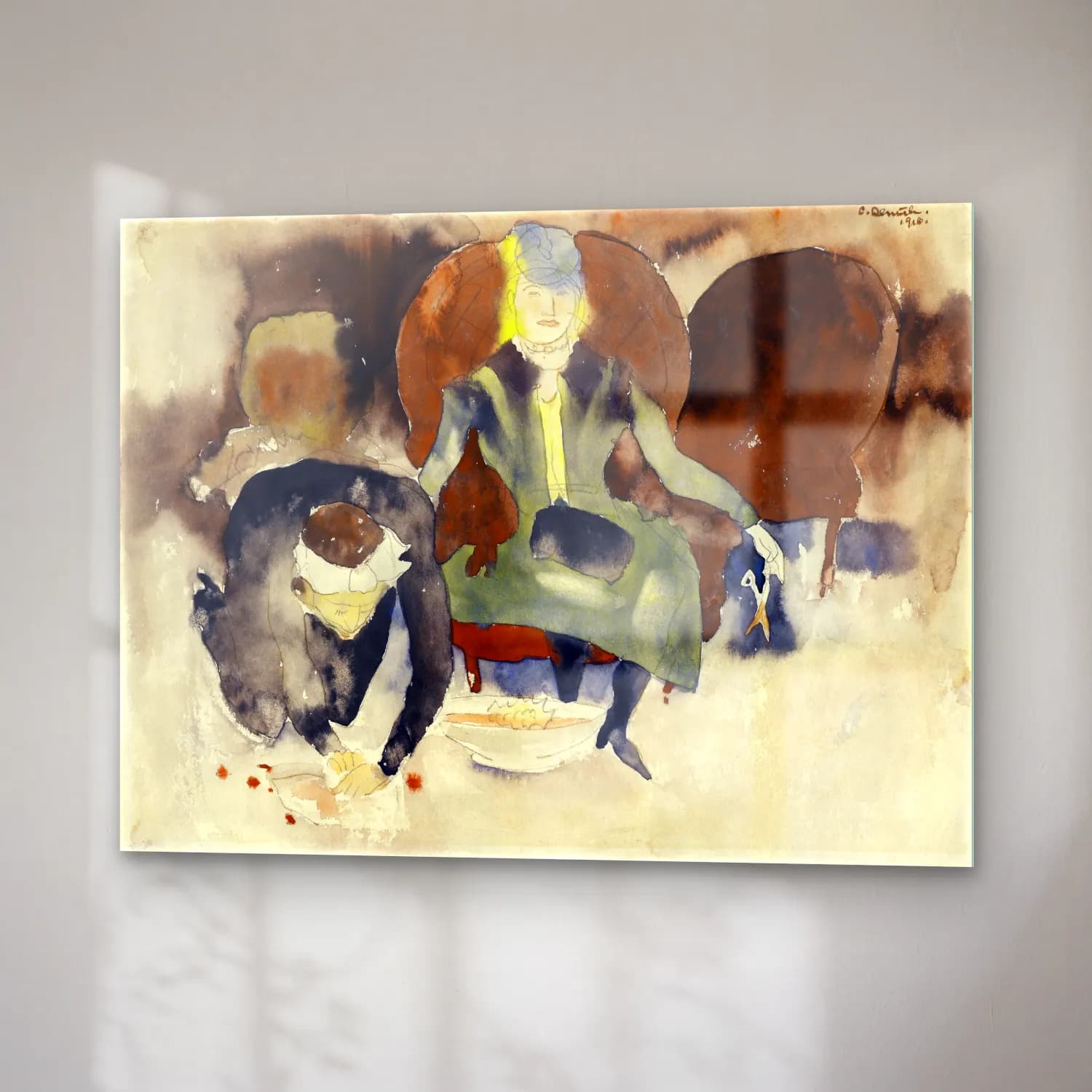 Charles Demuth – Scene after Georges Stabs Himself with the Scissors cam tablo — sağ açıdan görünüm