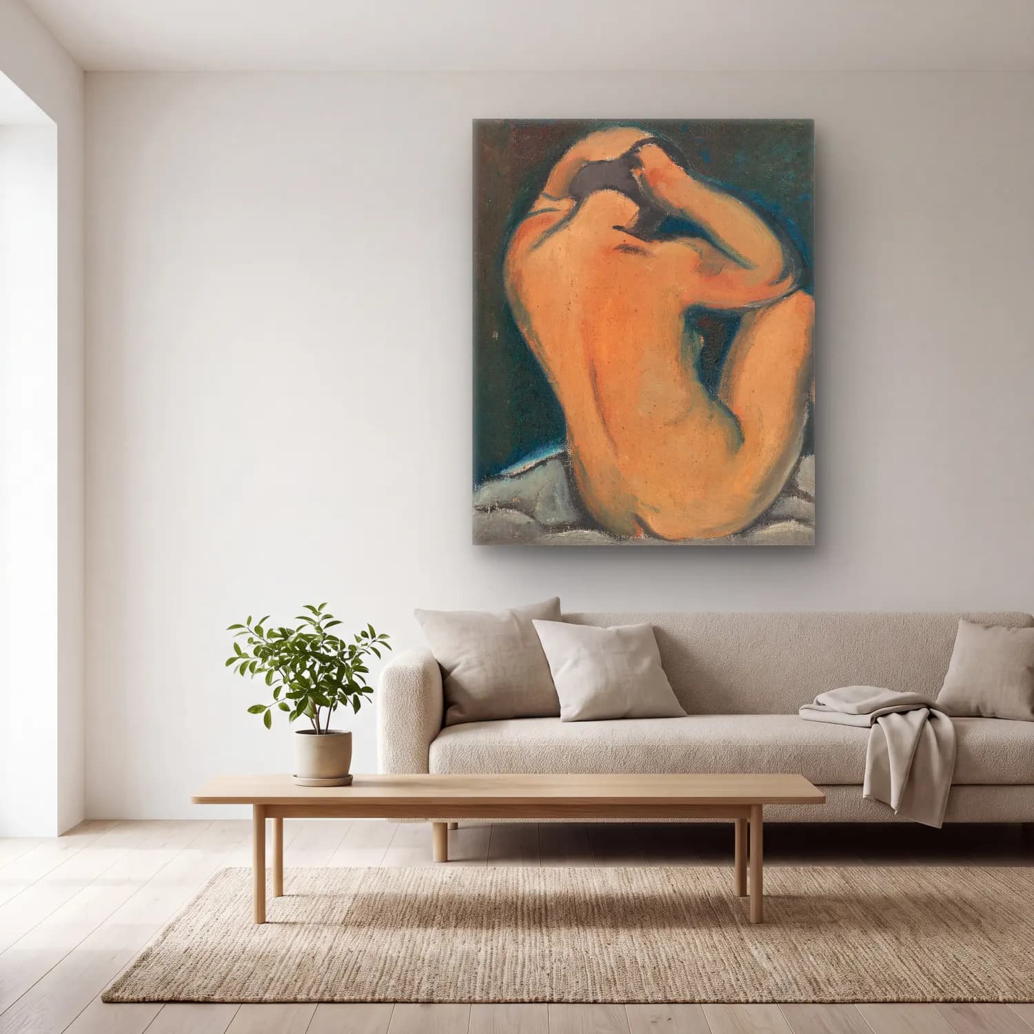 Mikuláš Galanda – Study of a nude cam tablo — açık renk salonda