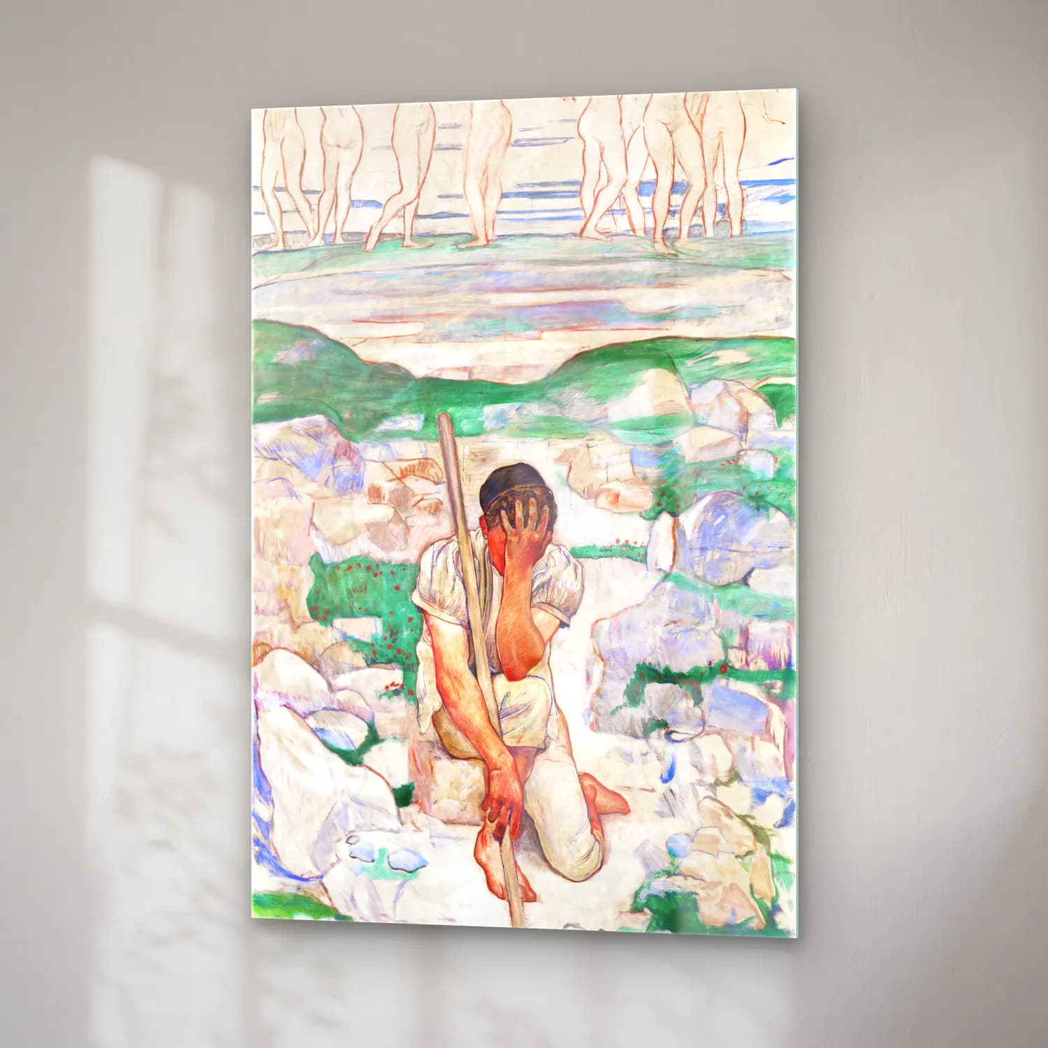 Ferdinand Hodler – The Dream of the Shepherd (Der Traum des Hirten) cam tablo — sağ açıdan görünüm