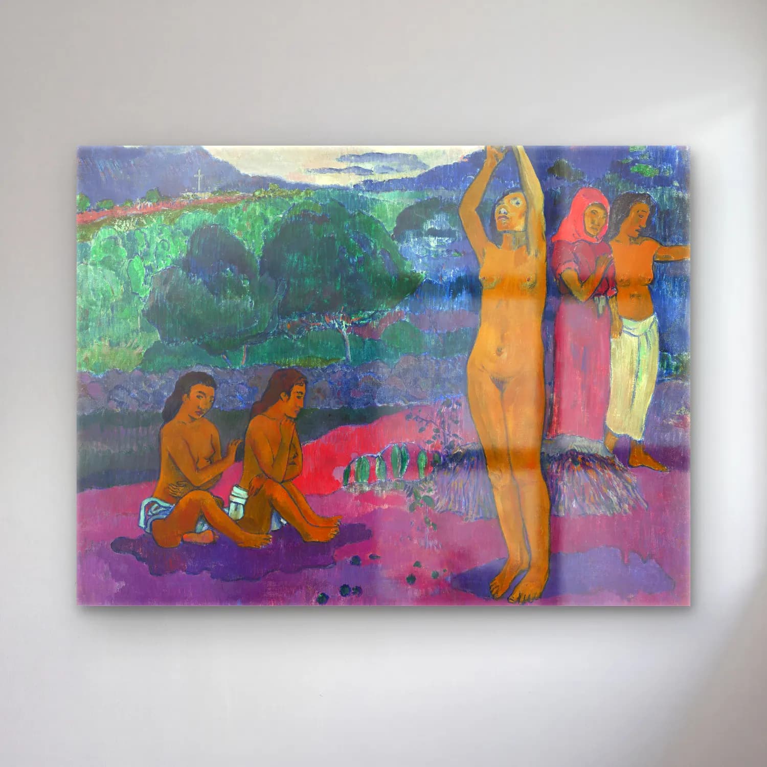 Paul Gauguin – The Invocation cam tablo — Paul Gauguin – The Invocation — empresyonist figür çalışması