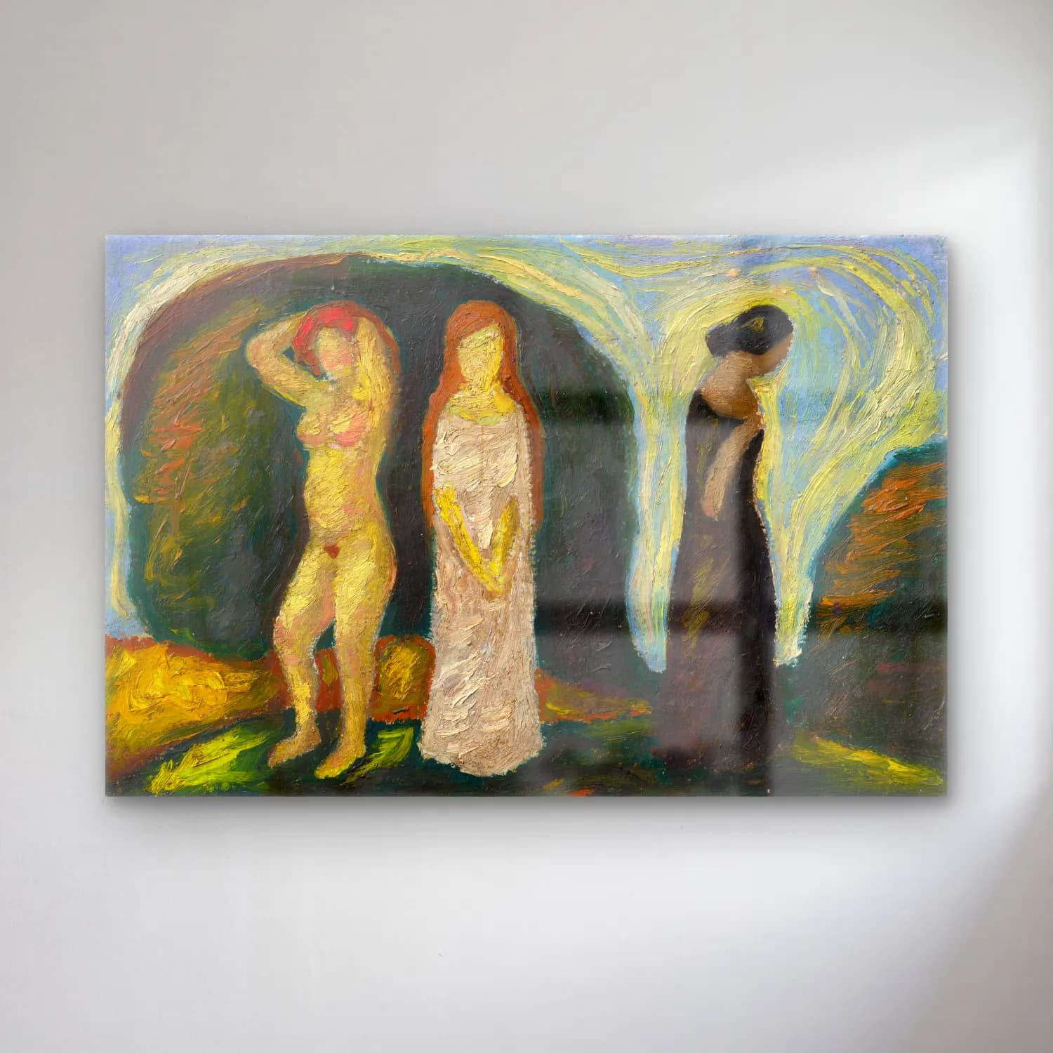 Mikuláš Galanda – The three stages of a woman s life cam tablo — Mikuláš Galanda – The three stages of a woman s life — empresyonist figür çalışması