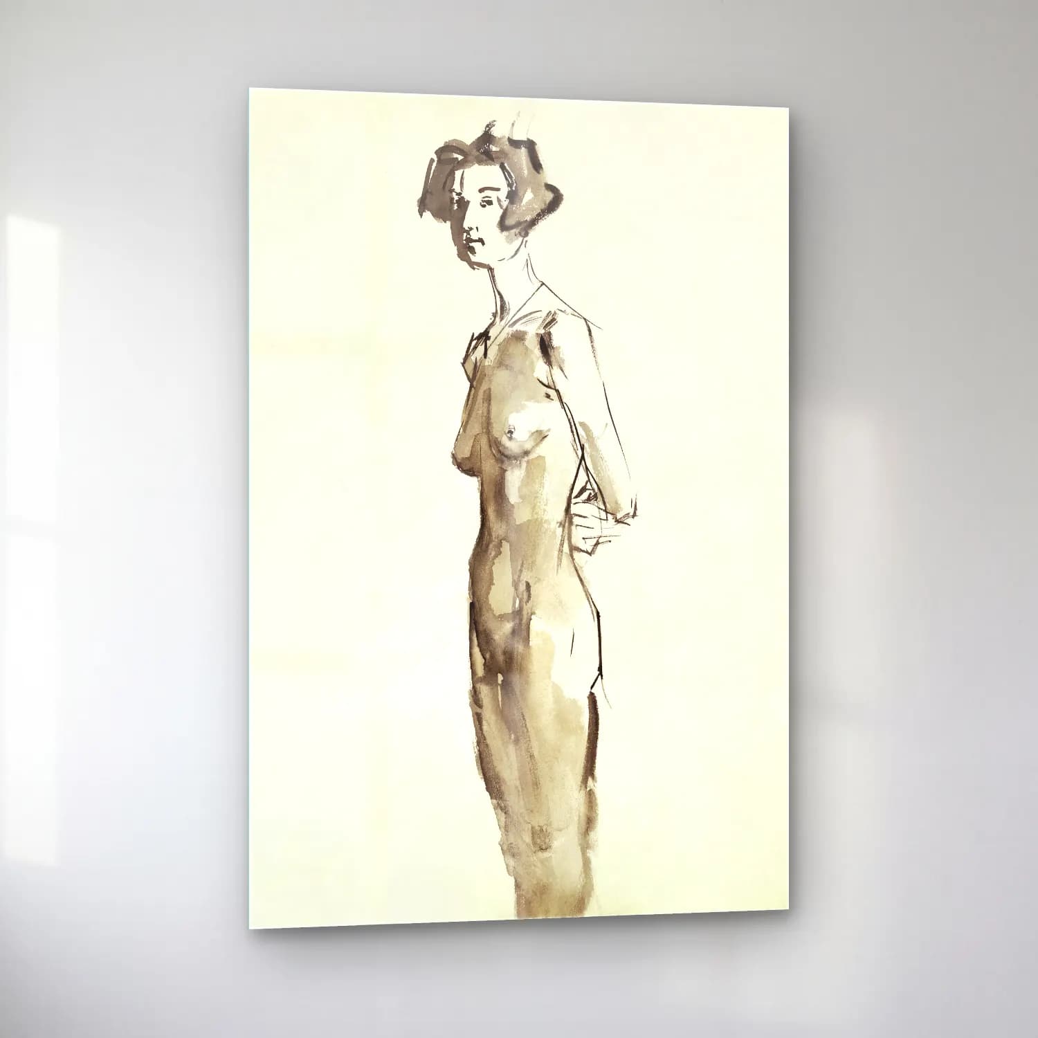 Isaac Israels – Vintage erotic nude art of a naked woman. Standing Female… cam tablo — sol açıdan görünüm