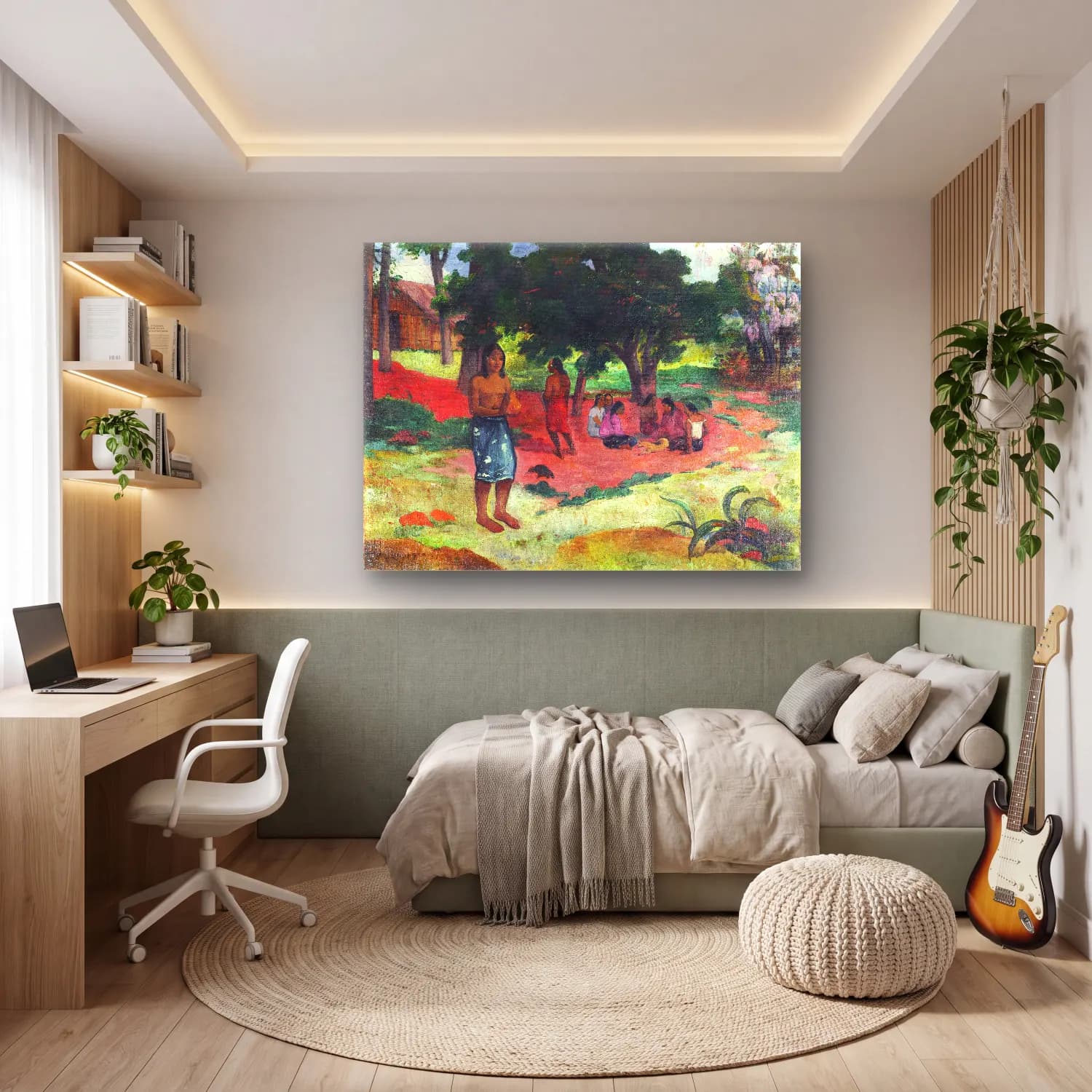 Paul Gauguin – Whispered Words (Parau) cam tablo — genç odasında