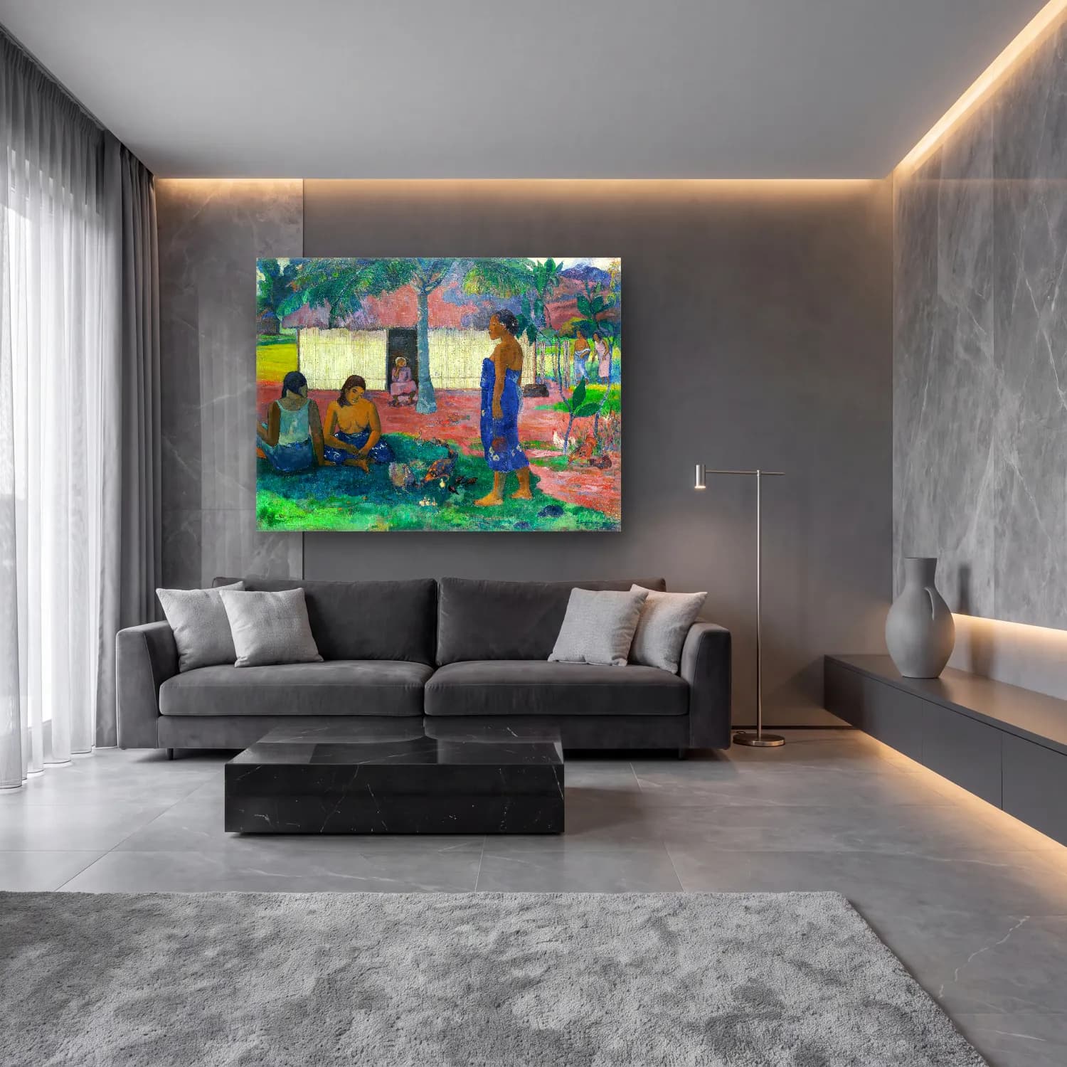 Paul Gauguin – Why Are You Angry (No te aha oe riri) cam tablo — lüks salon duvarında