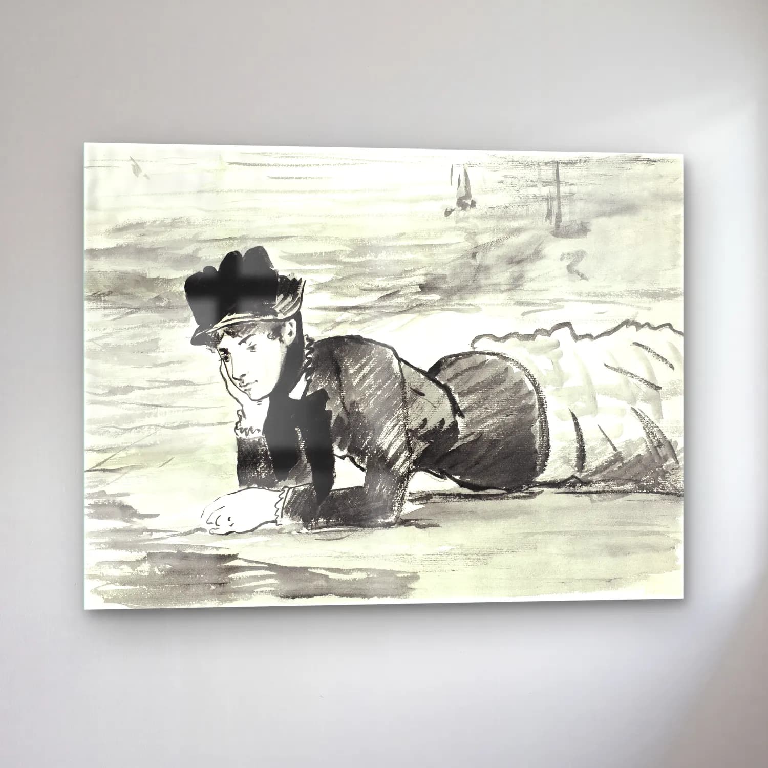 Edouard Manet – Woman Lying on the Beach. Annabel Lee cam tablo — sol açıdan görünüm
