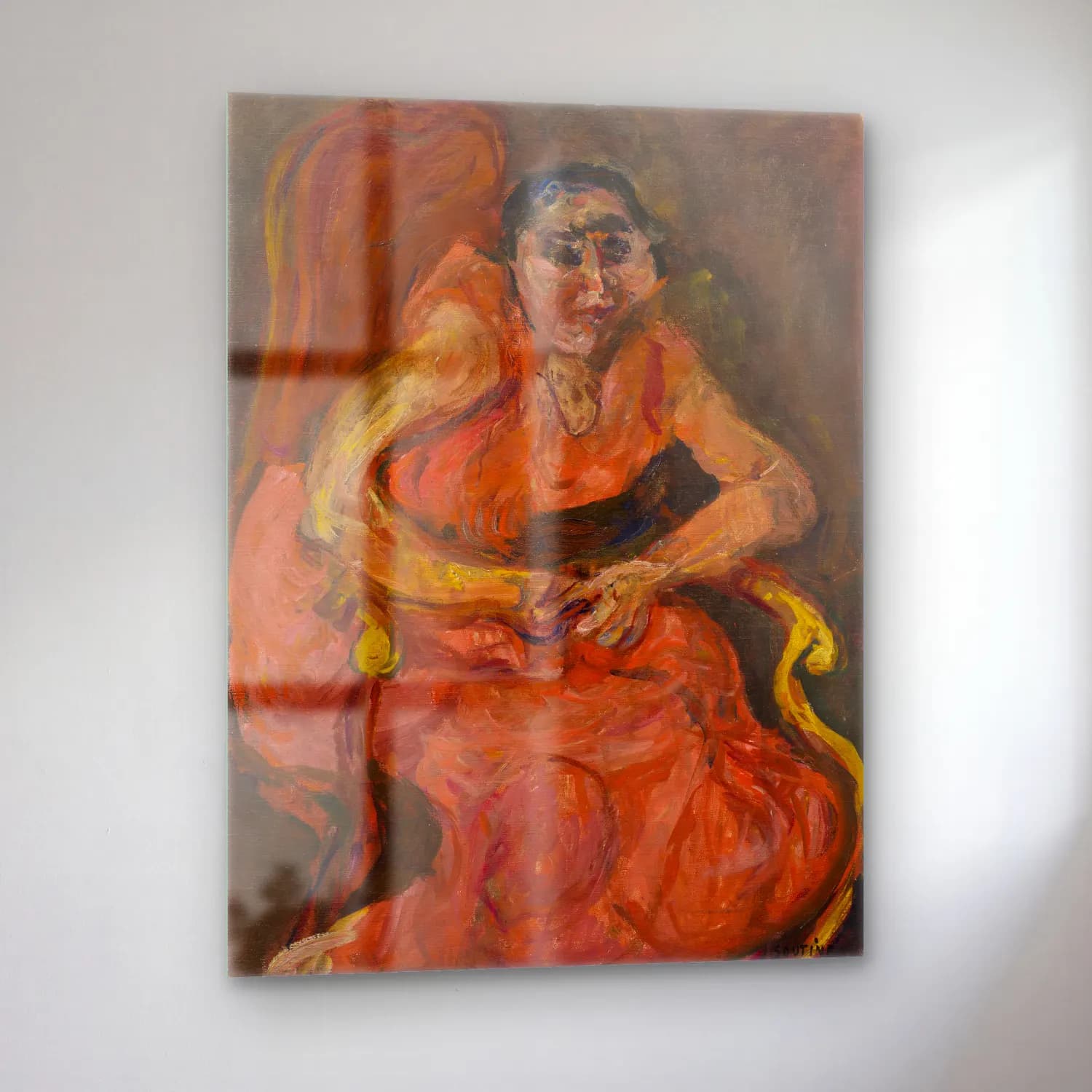 Chaïm Soutine – Woman in Pink (ca. 1924) cam tablo — sol açıdan görünüm