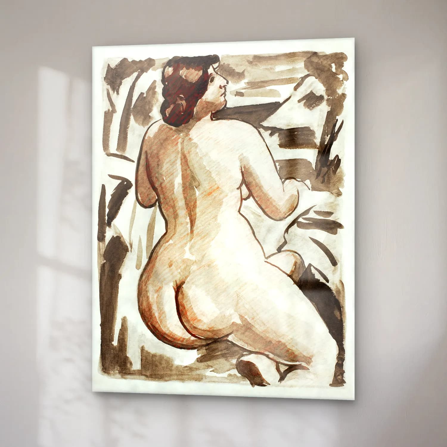 Carl Newman – Woman showing her nude bum. Standing Female Nude cam tablo — sağ açıdan görünüm