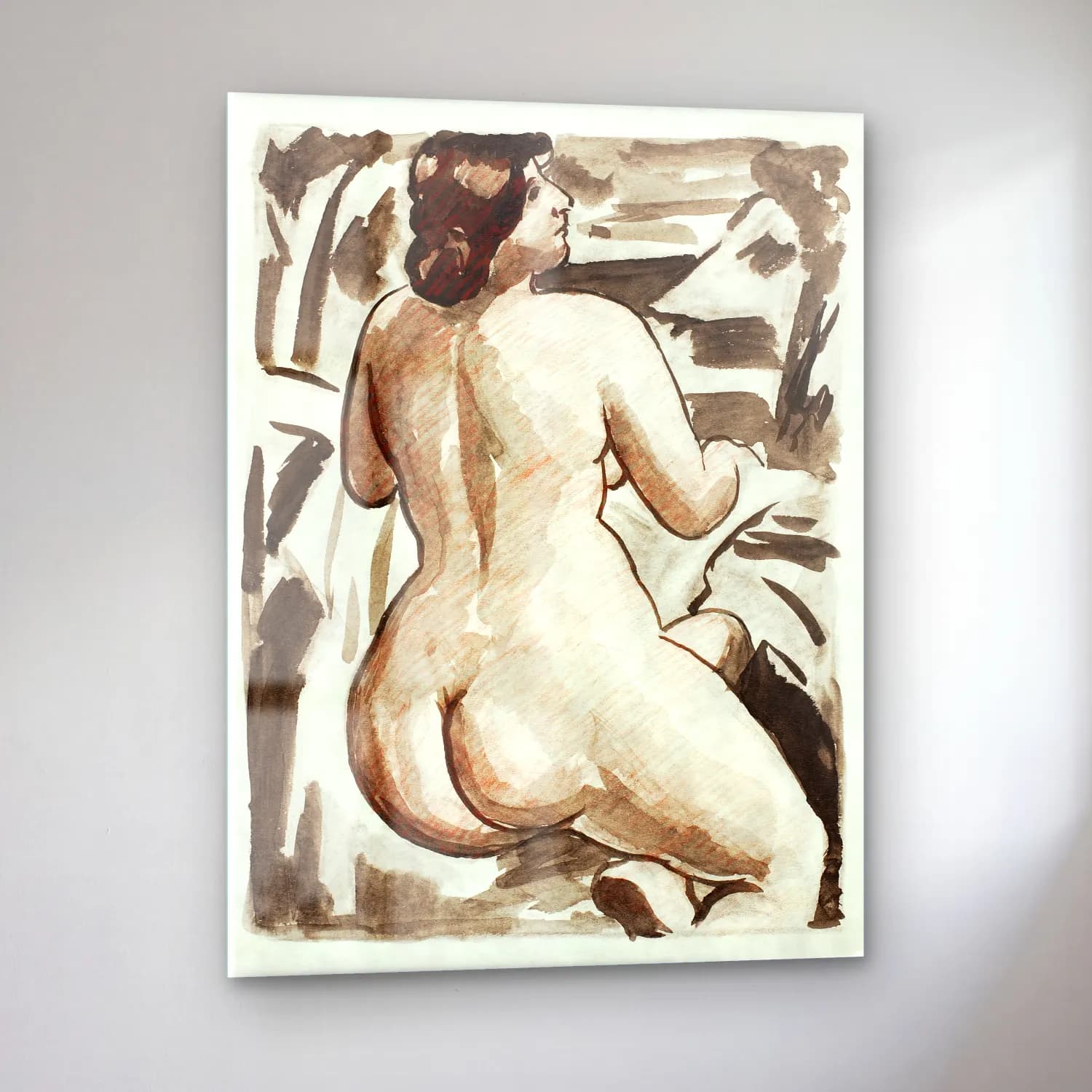 Carl Newman – Woman showing her nude bum. Standing Female Nude cam tablo — sol açıdan görünüm