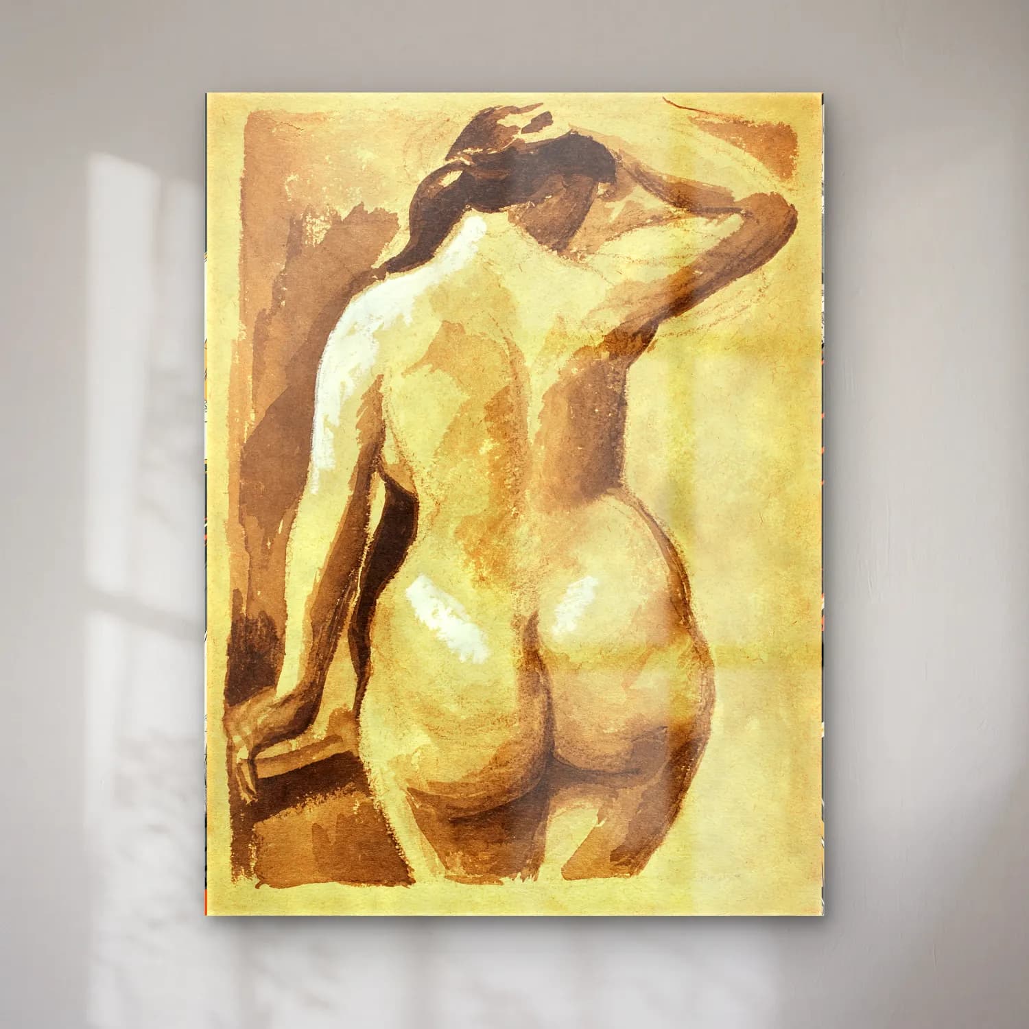 Carl Newman – Woman showing off naked bum, vintage nude illustration.… cam tablo — Carl Newman – Woman showing off naked bum, vintage nude illustration.… — vintage figür çalışması