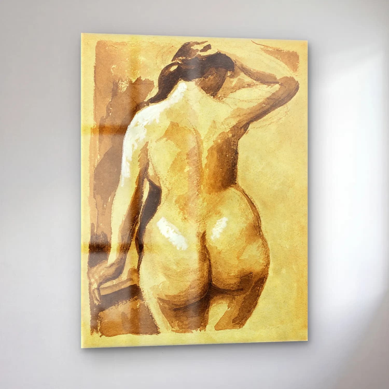 Carl Newman – Woman showing off naked bum, vintage nude illustration.… cam tablo — sol açıdan görünüm