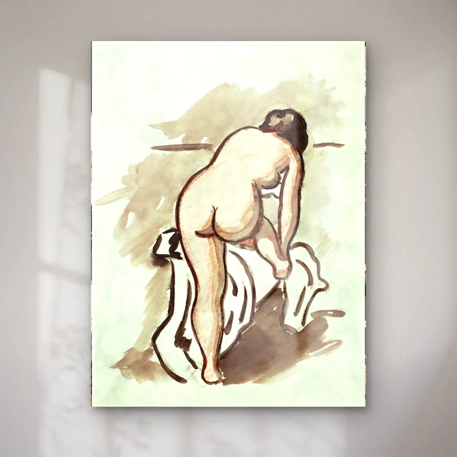 Carl Newman – Woman showing off naked bum, vintage nude illustration.… – Siyah Beyaz Tonlar cam tablo — Carl Newman – Woman showing off naked bum, vintage nude illustration.… – Siyah Beyaz Tonlar — suluboya figür çalışması