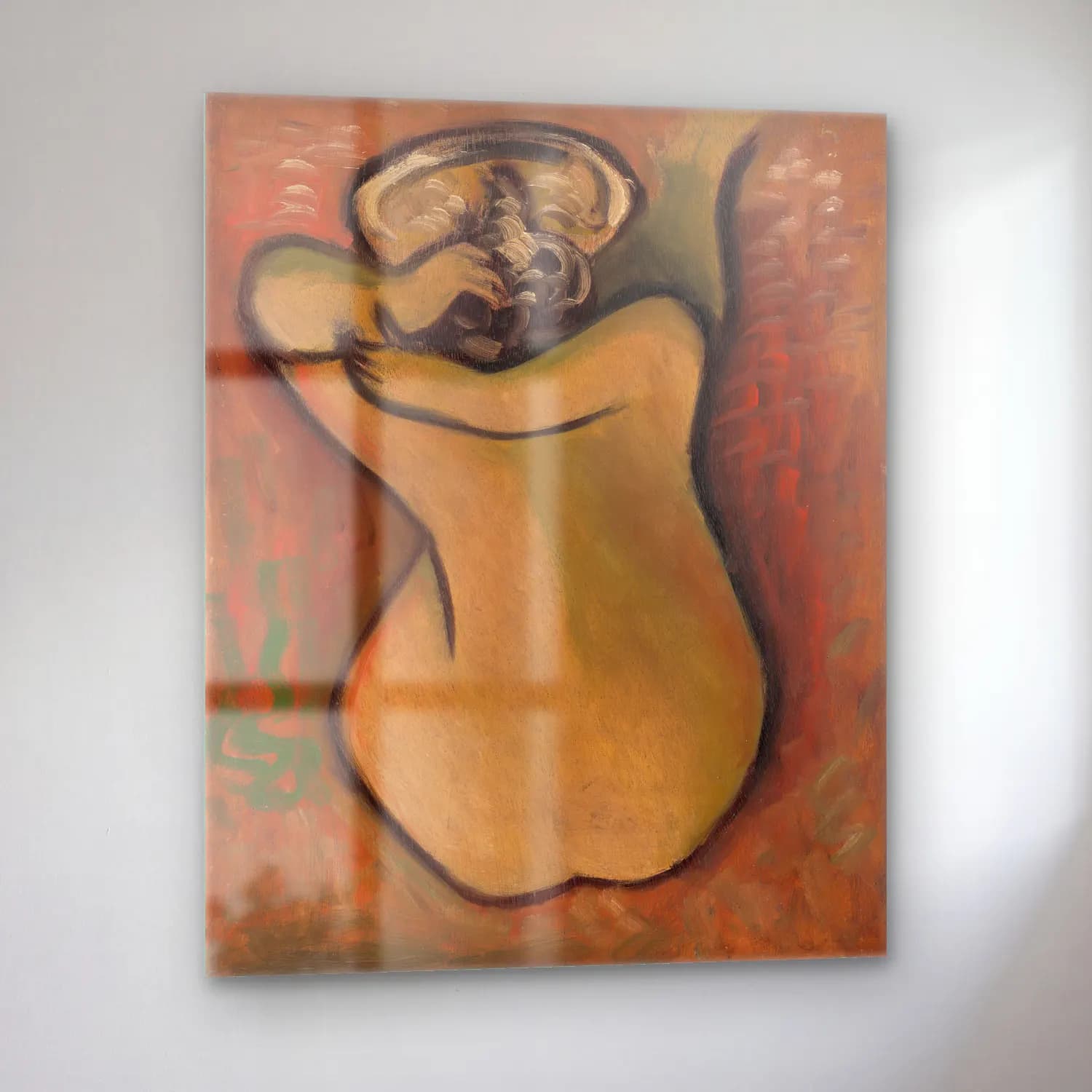 Mikuláš Galanda – Woman washing herself cam tablo — sol açıdan görünüm