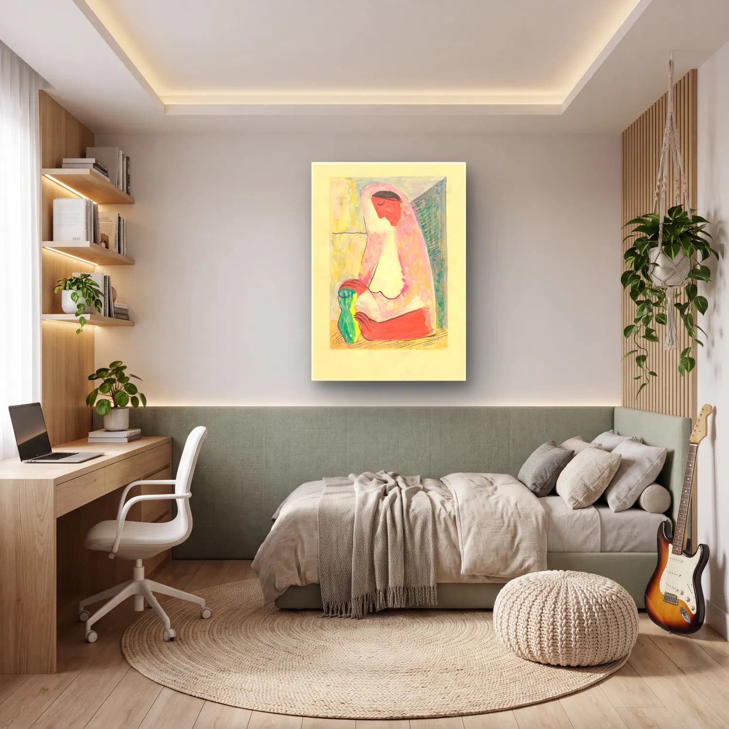 Mikuláš Galanda – Woman with a vase cam tablo — genç odasında